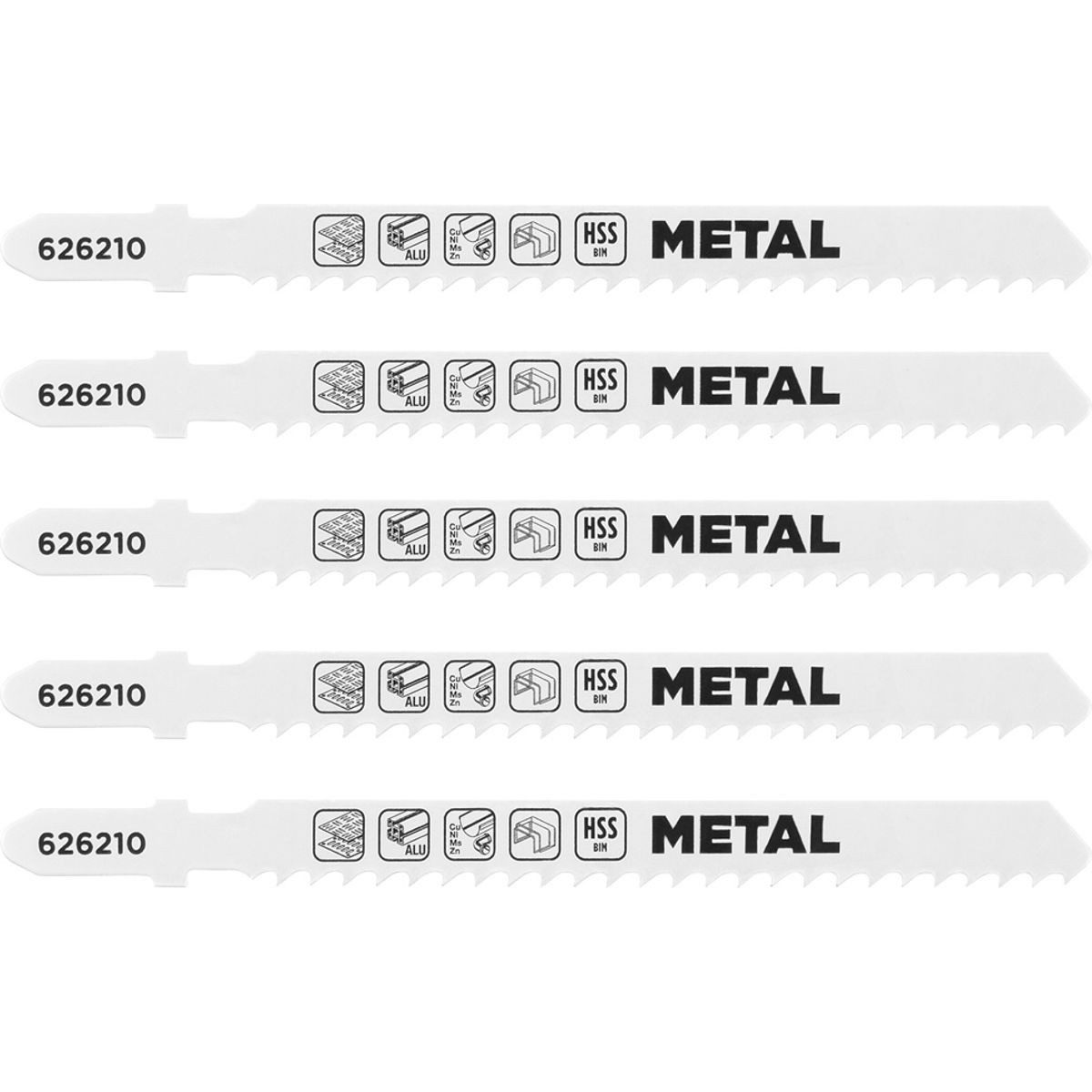 kwb Stichsägeblatt kwb 5x Stichsägeblätter für Metall, grob (geeignet für Aluminium, Blec, 5x Stichsägeblätter für Metall, grob (für Aluminium, Blech, Nicht-Eise