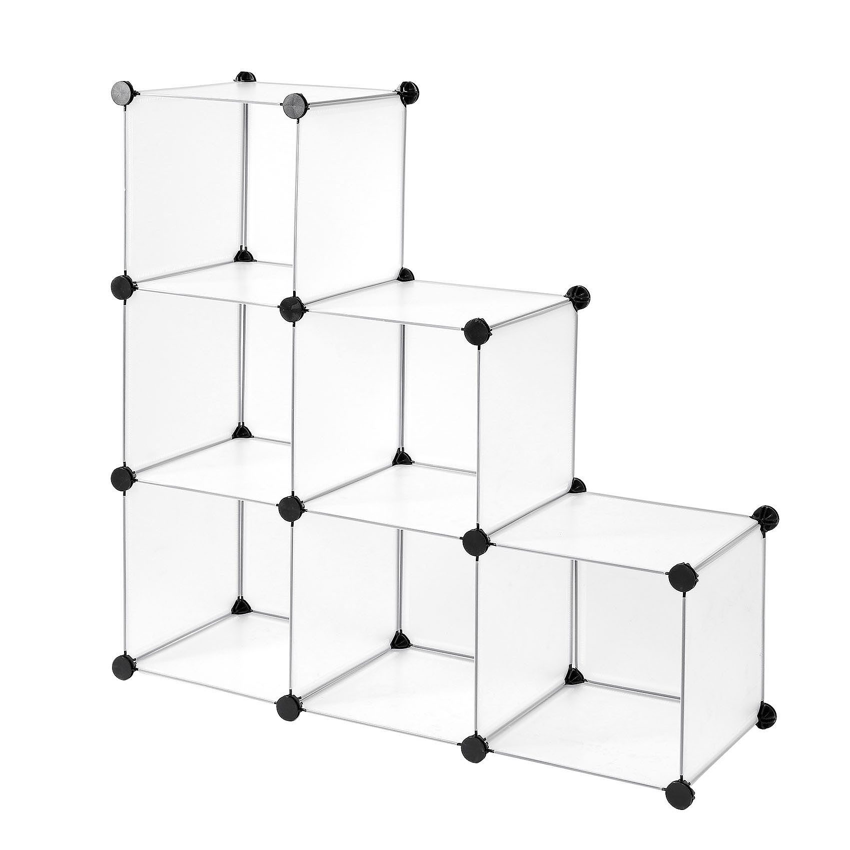 dibea Stufenregal 6 Fächer, modulares Stecksystem, Würfelregal flexibel erweiterbar, 1-tlg., Regalsystem, ideal als Schuh- oder Kleiderregal, Aufbewahrungsregal