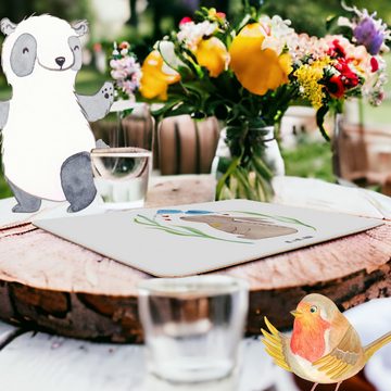 Platzset, Hase Blume - Weiß - Geschenk, Ostern, Osterdeko, Tischset, Hoffnung, Mr. & Mrs. Panda, (1-St), Designs mit Liebe