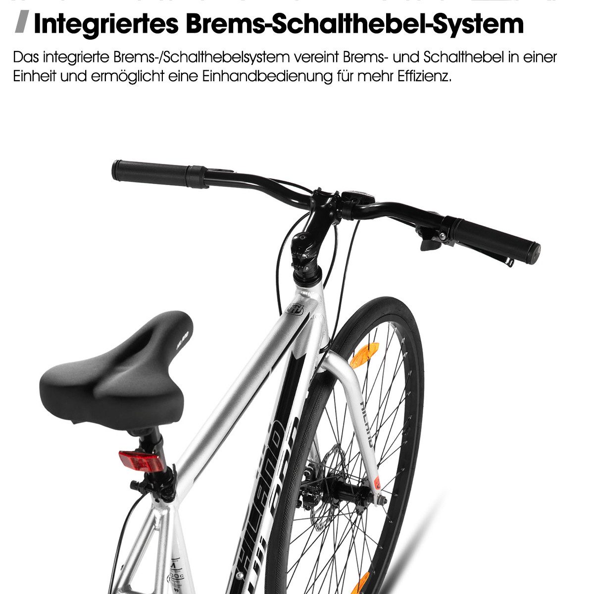 HILAND Rennrad 700C Herren- und Damen-Rennrad, 28-Zoll-Leichtbau-Pendlerrad, Rahmen aus Aluminiumlegierung, 7-Gang-Doppelscheibenbremsen