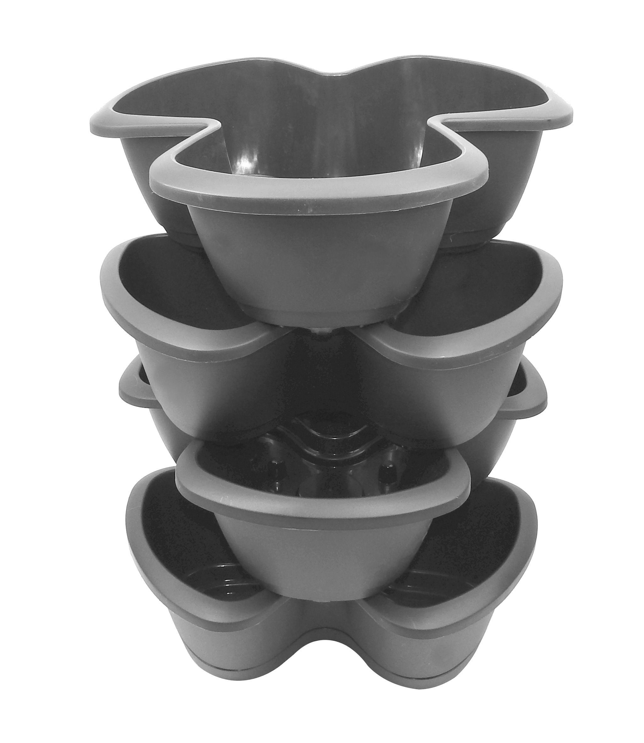 dynamic24 Pflanzkübel, 4 Etagen Säulentopf Pflanzturm Kräuter Kartoffelturm Pflanzsäuleampel. € 17,24