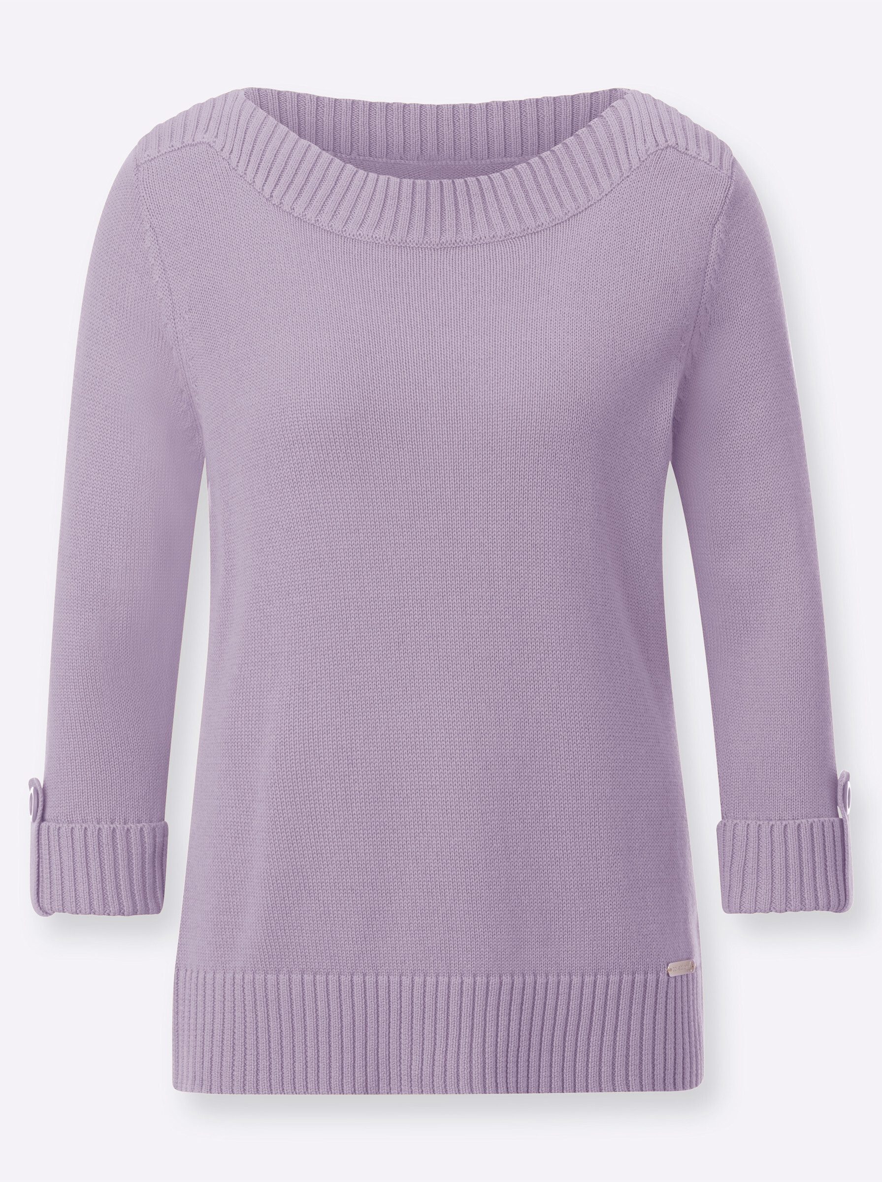 Strickpullover Pullover 3/4-Arm Materialmix