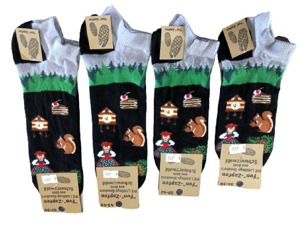 Mein Style Freizeitsocken Schwarzwald Sneaker Motivsocken Fun Zapfen (1 Paar)