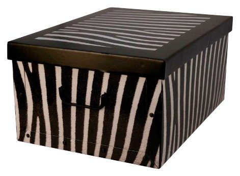 Kreher Aufbewahrungsbox »Zebra«, Faltbarer Deko Karton für die