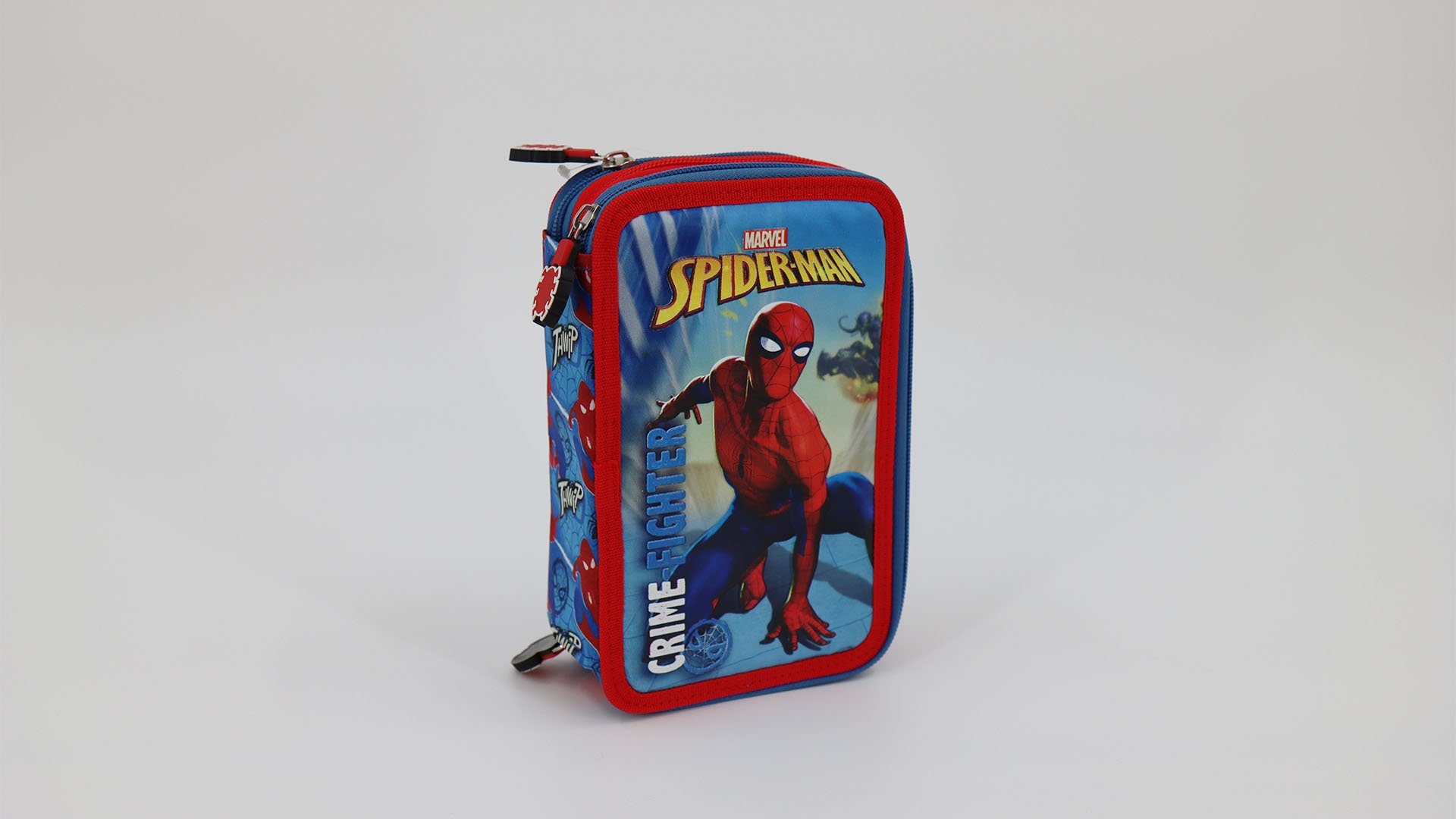 Spiderman Federmäppchen Marvel 20cm Radiergummi, Stiften, gefüllt Schere mit Federmäppchen