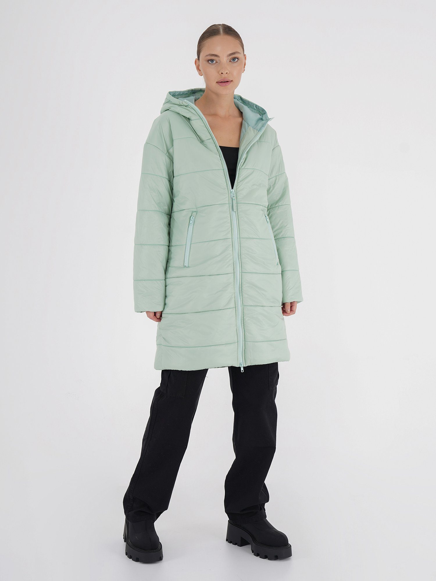 Freshlions Steppmantel Freshlions Puffer Long Coat mint