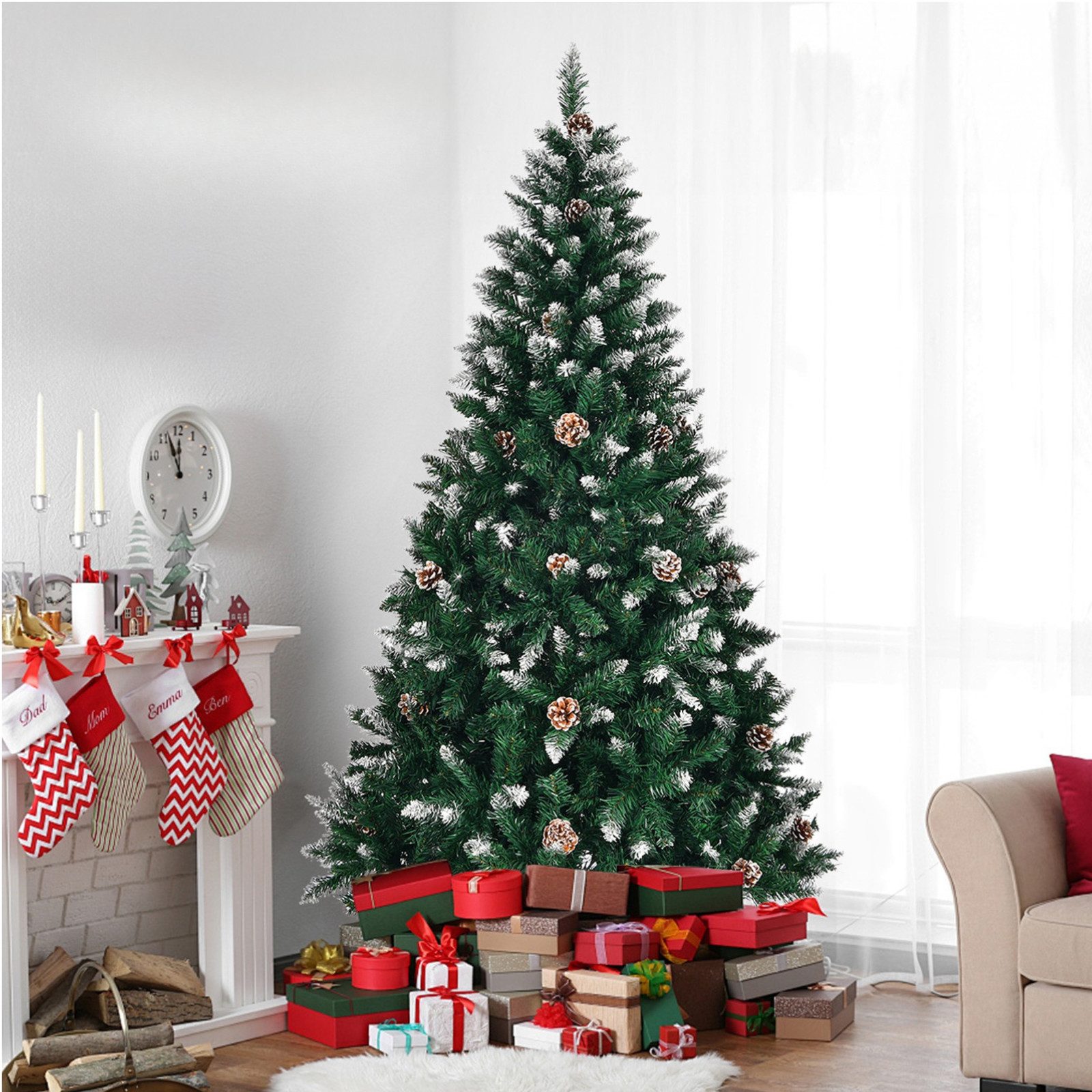 LALAHO Künstlicher Weihnachtsbaum Künstlicher Tannenbaum mit Kiefernzapfen günstig online kaufen