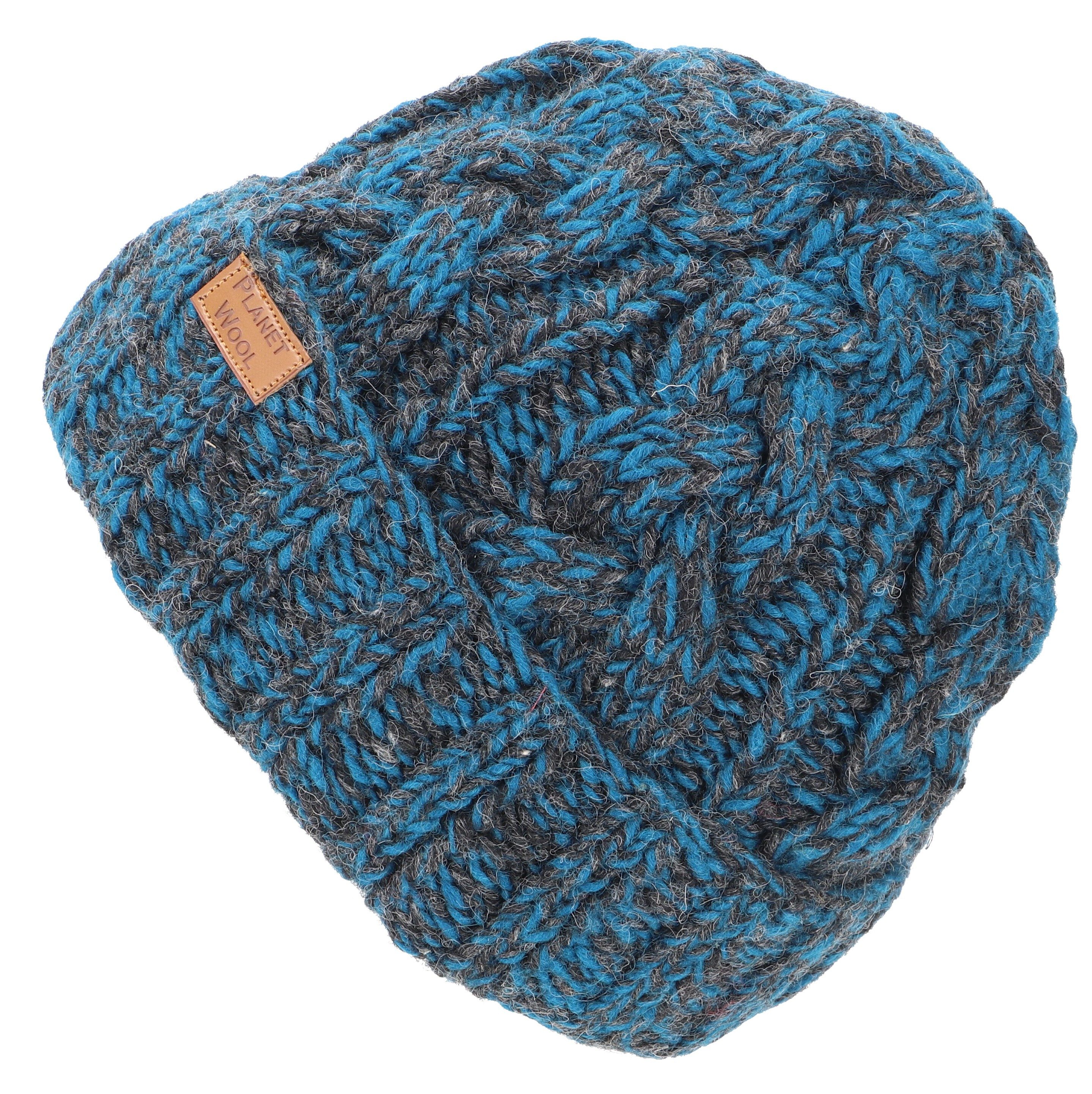Strickmütze Beanie Mütze aus Nepal, Wollmütze, Schurwolle -..