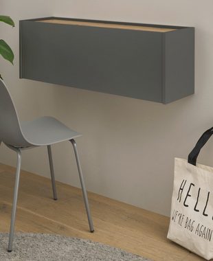 Furn.Design Wandsekretär Center (Hängeschrank in grau mit Wotan Eiche, 100 x 35 (57) cm), ausklappbar
