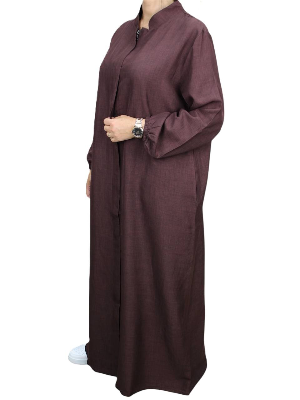Aymasal Stillkleid Still-Abaya mit Reißverschluss, Stillkleid (Einzelnes Kleid, Einzelstück) Stillfreundlicher Reißverschluss; weiter bedeckender Schnitt