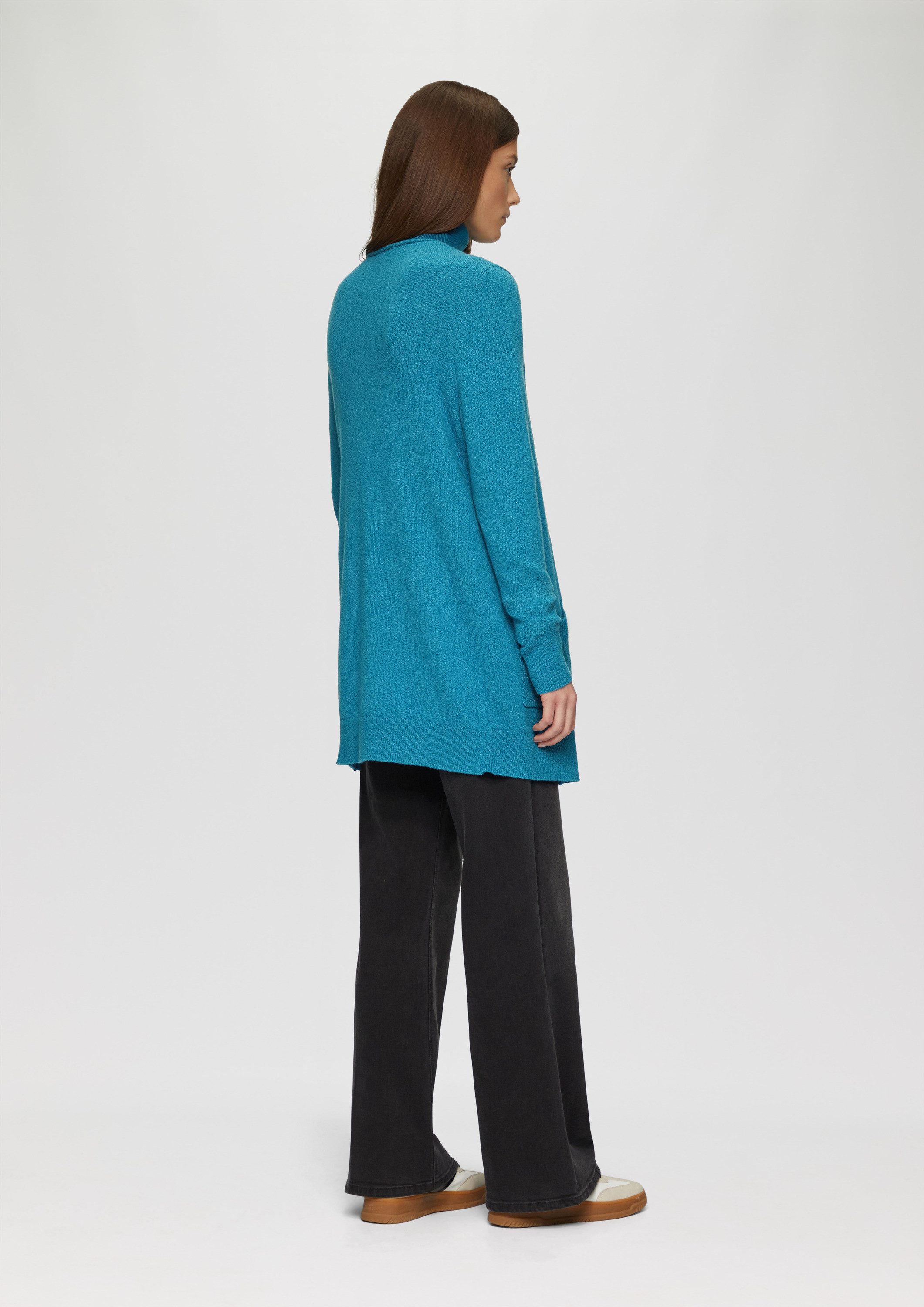 s.Oliver Cardigan Strickjacke Lange Strickjacke mit Rippbündchen