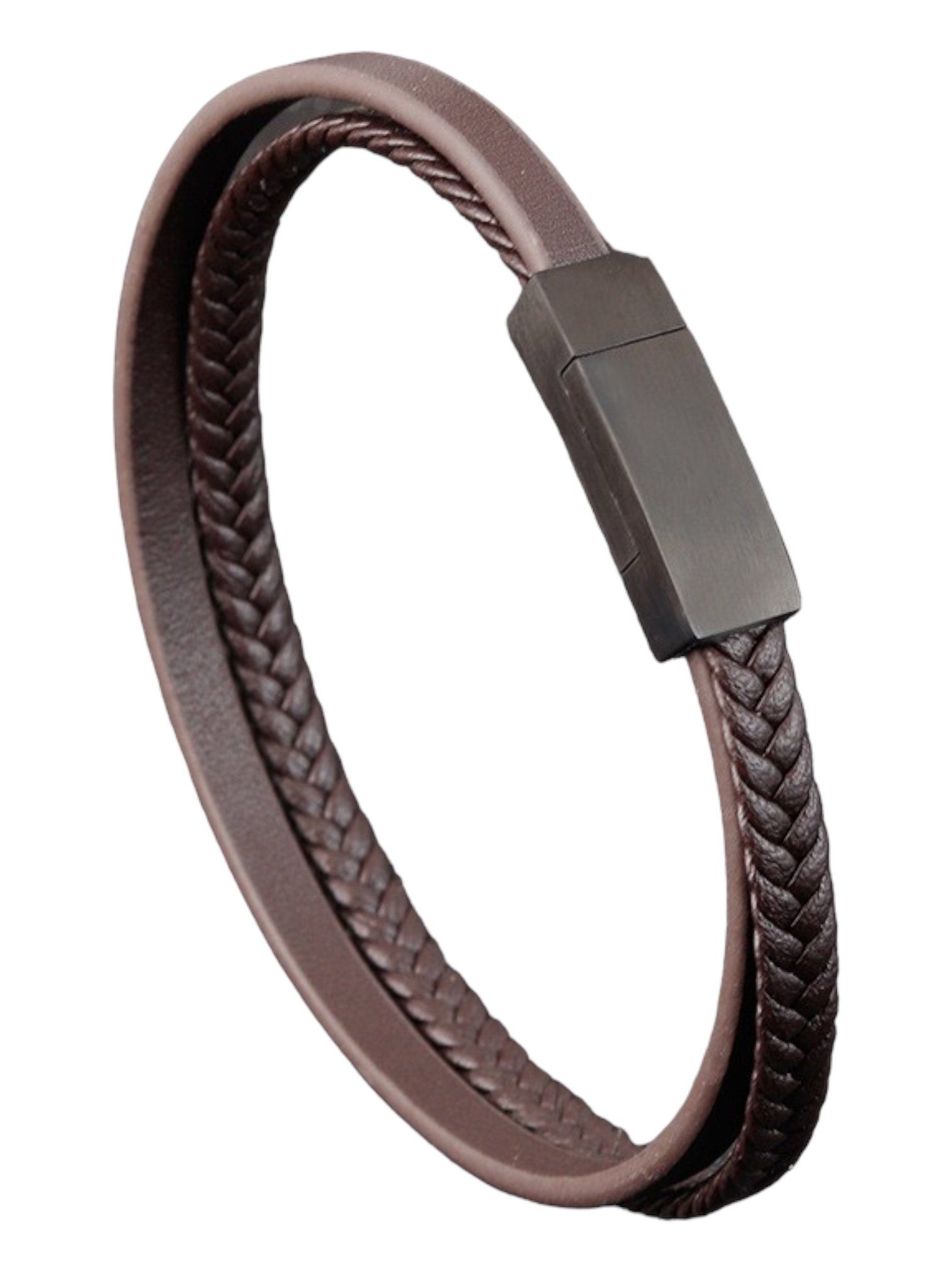 Karisma Schmuck Lederarmband Herren Edelstahl 2 günstig online kaufen