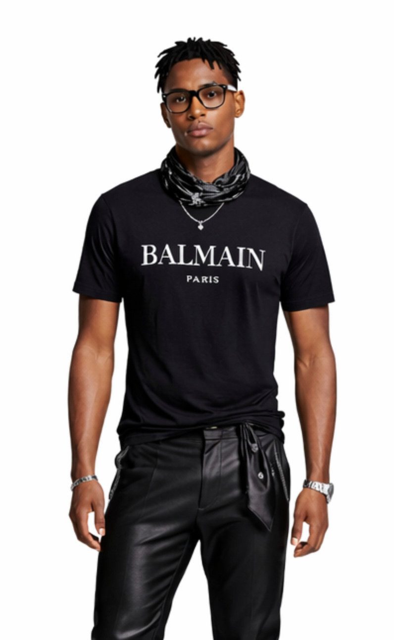 Balmain Paris T-Shirt Herren Logo Tee Straight Fit High-End-Look einen Hauch von Pariser Opulenz