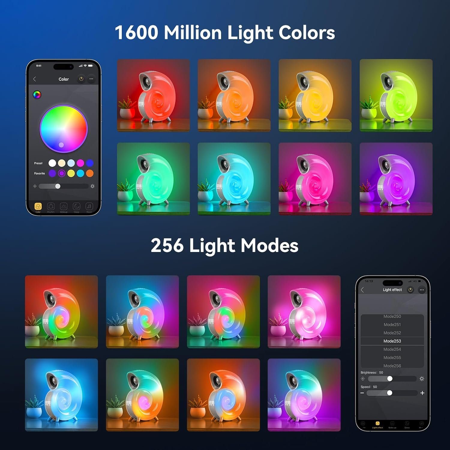 Welikera Nachtlicht Atmosphärenlampe App Bluetooth-Lautsprecher,Musik,Schlaflichter mit Lautsprecher, Steuerung, Bluetooth