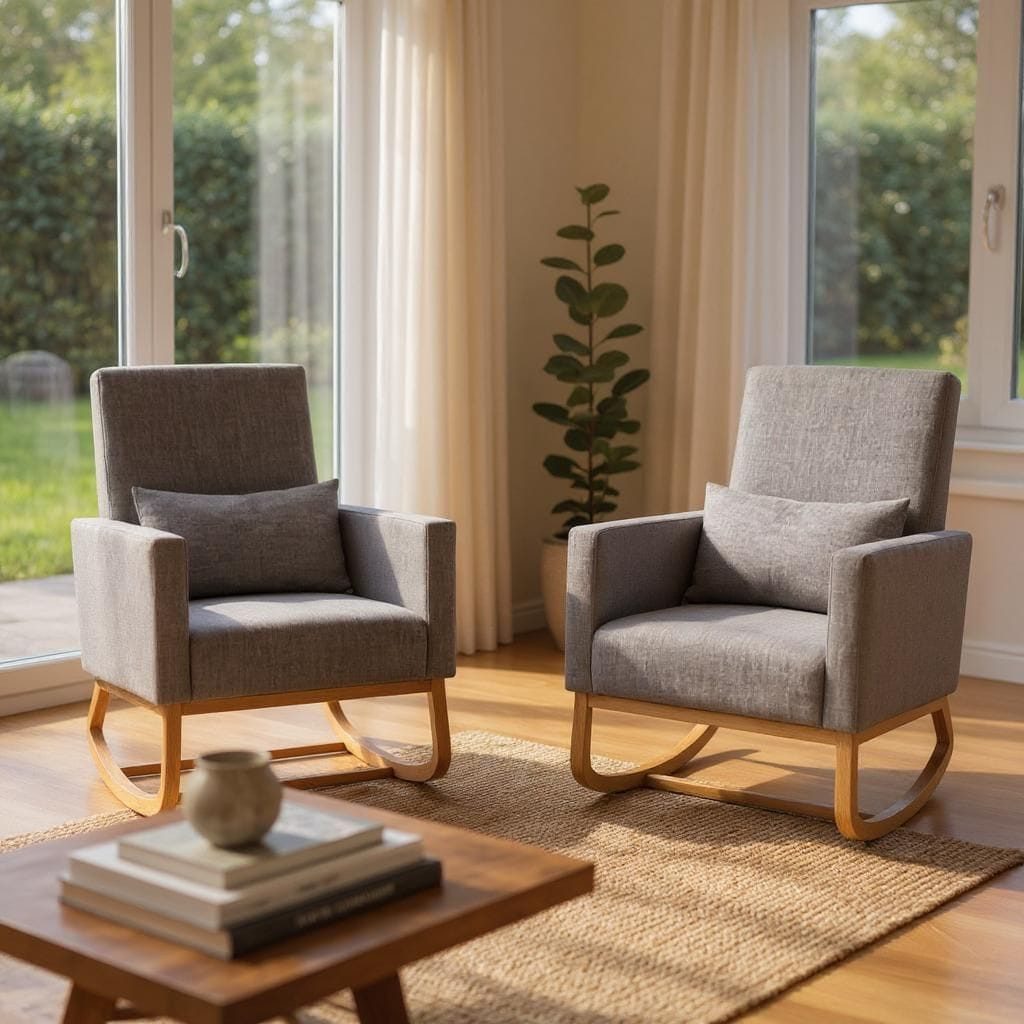 KEINerlei® Schaukelsessel 2 in 1 Schaukelstuhl Sessel Relaxsessel Fernsehsessel Lesesessel