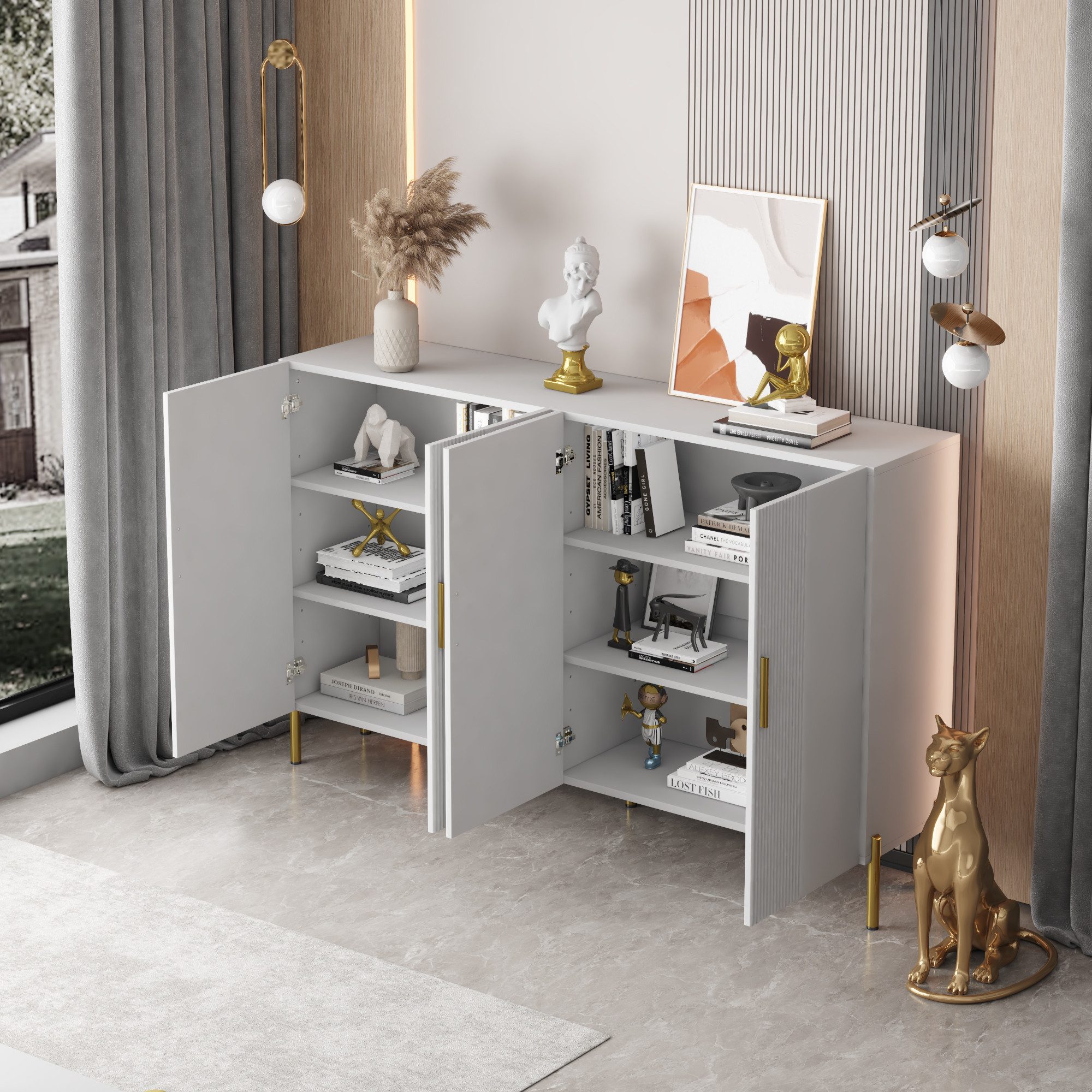 MODFU Sideboard mit Großer Stauraum (Wohnzimmerschrank, günstig online kaufen