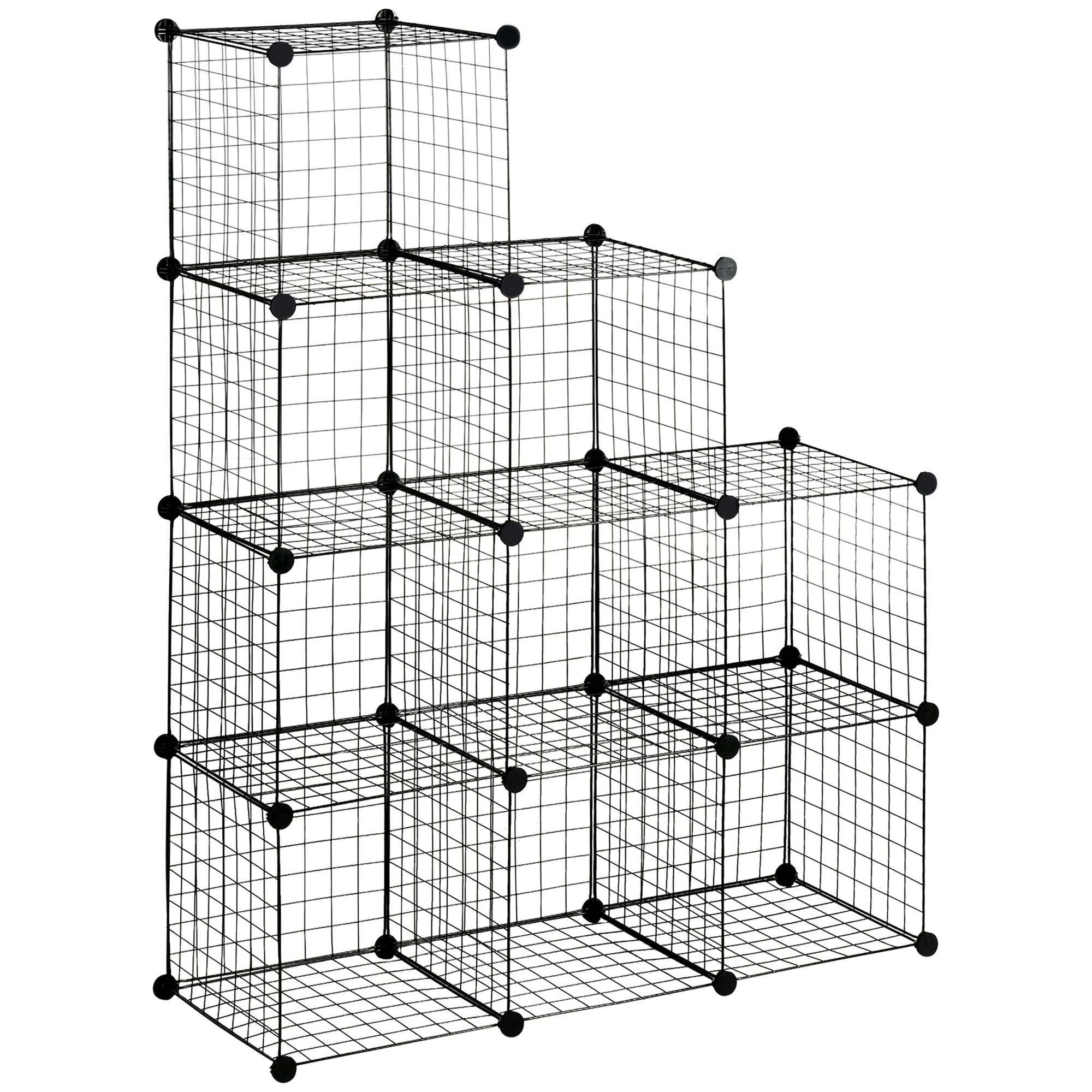 aus 35 Würfelregal, Set Würfel, Steckregal 9 Stahl, 35 cm x DIY Würfel, 9 35 Stahldraht je x Steckregal Fächer, HOMCOM 9-tlg.,