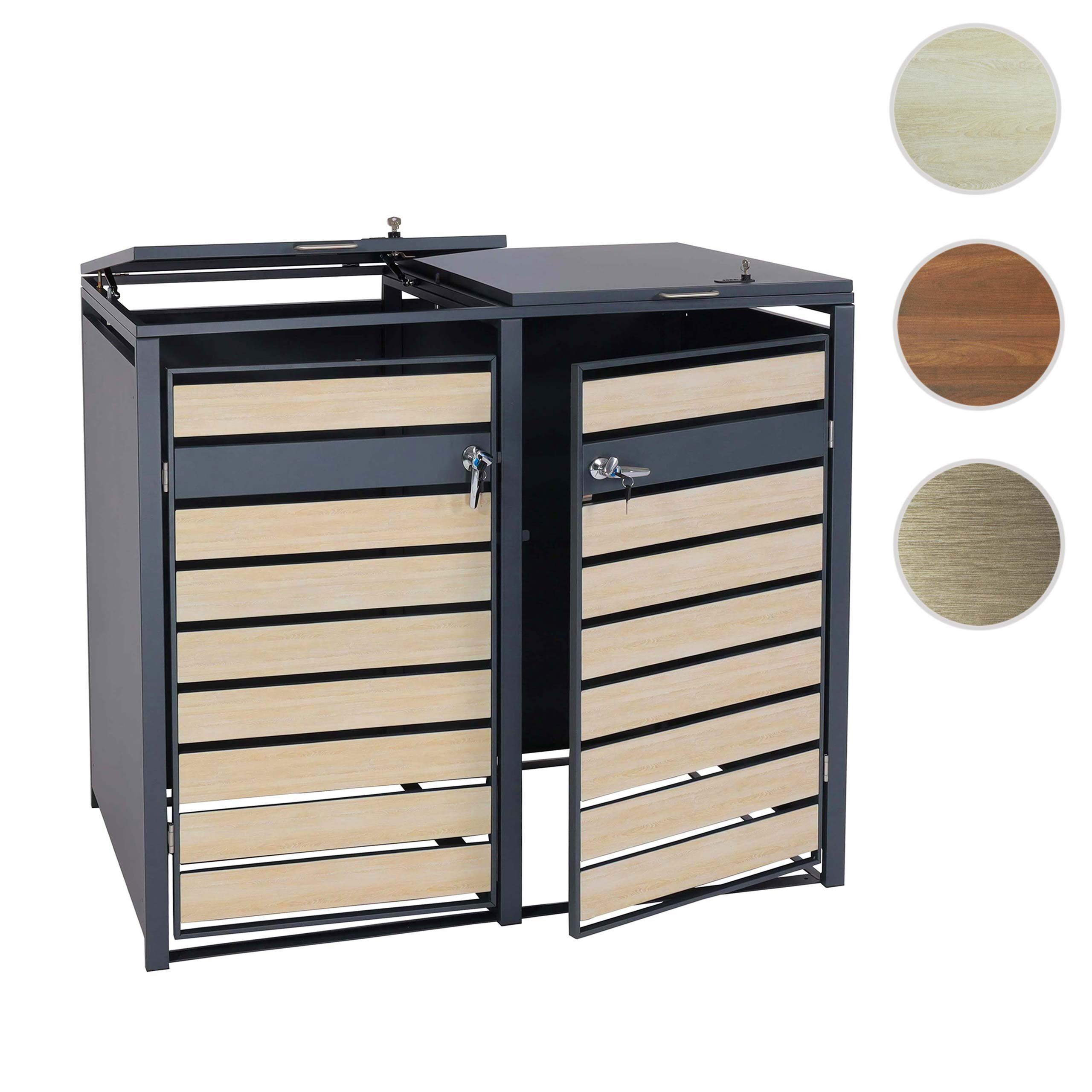 MCW Mülltonnenbox MCW-J81-2 (2 St), Für 2 Mülltonnen mit 80 bis 240L Fassungsvermögen, abschließbar