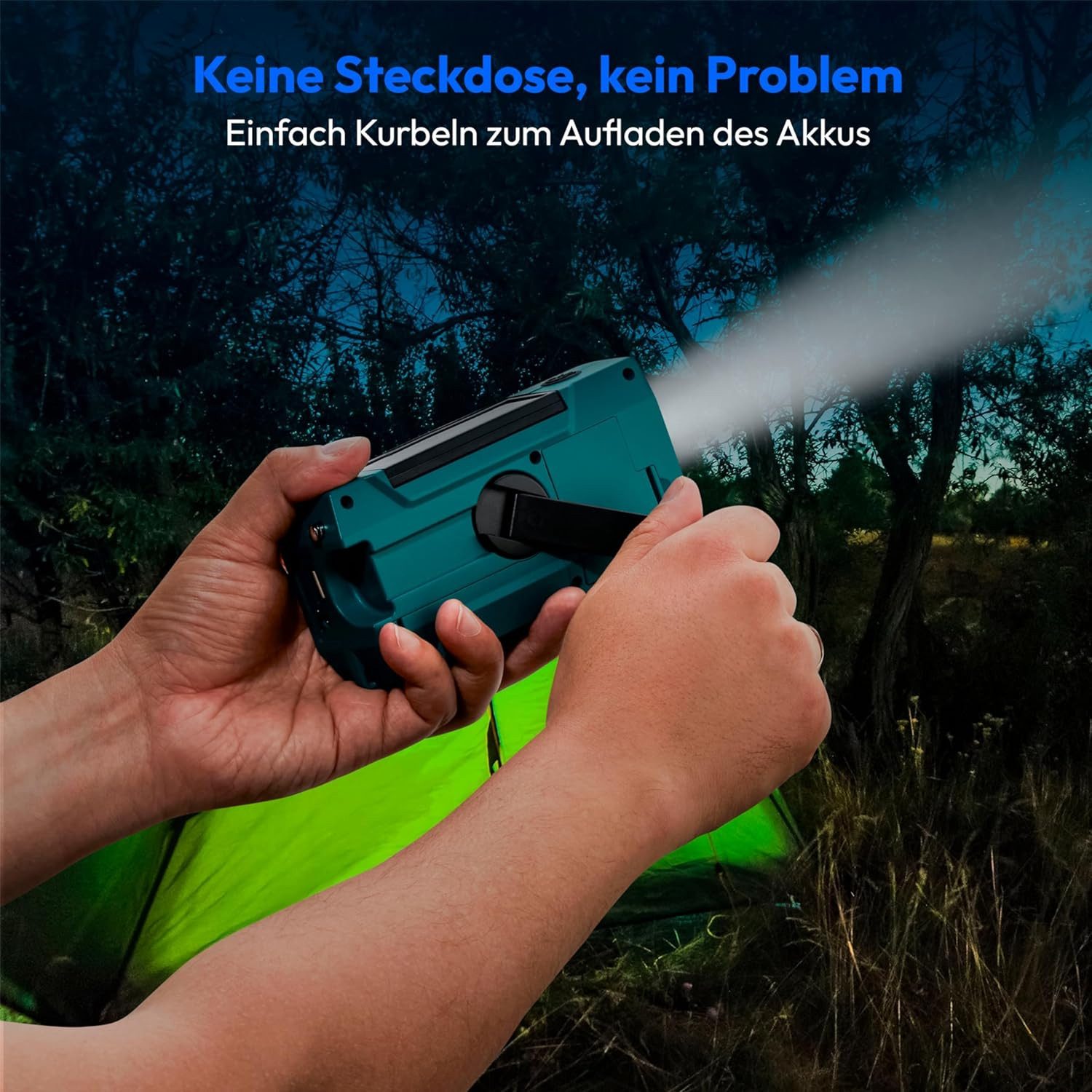 Medion® MEDION LIFE MD44806 E66806 Dynamo-Kurbelradio UKW Solarpanel Batterie Radio (AM/FM Radio mit je 30 Senderspeicher)