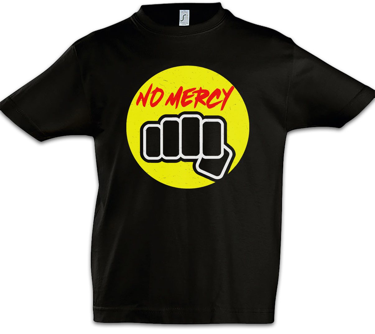 Print-Shirt Karate No Mercy Kinder T-Shirt Kid Tournament Turnier Logo Sign