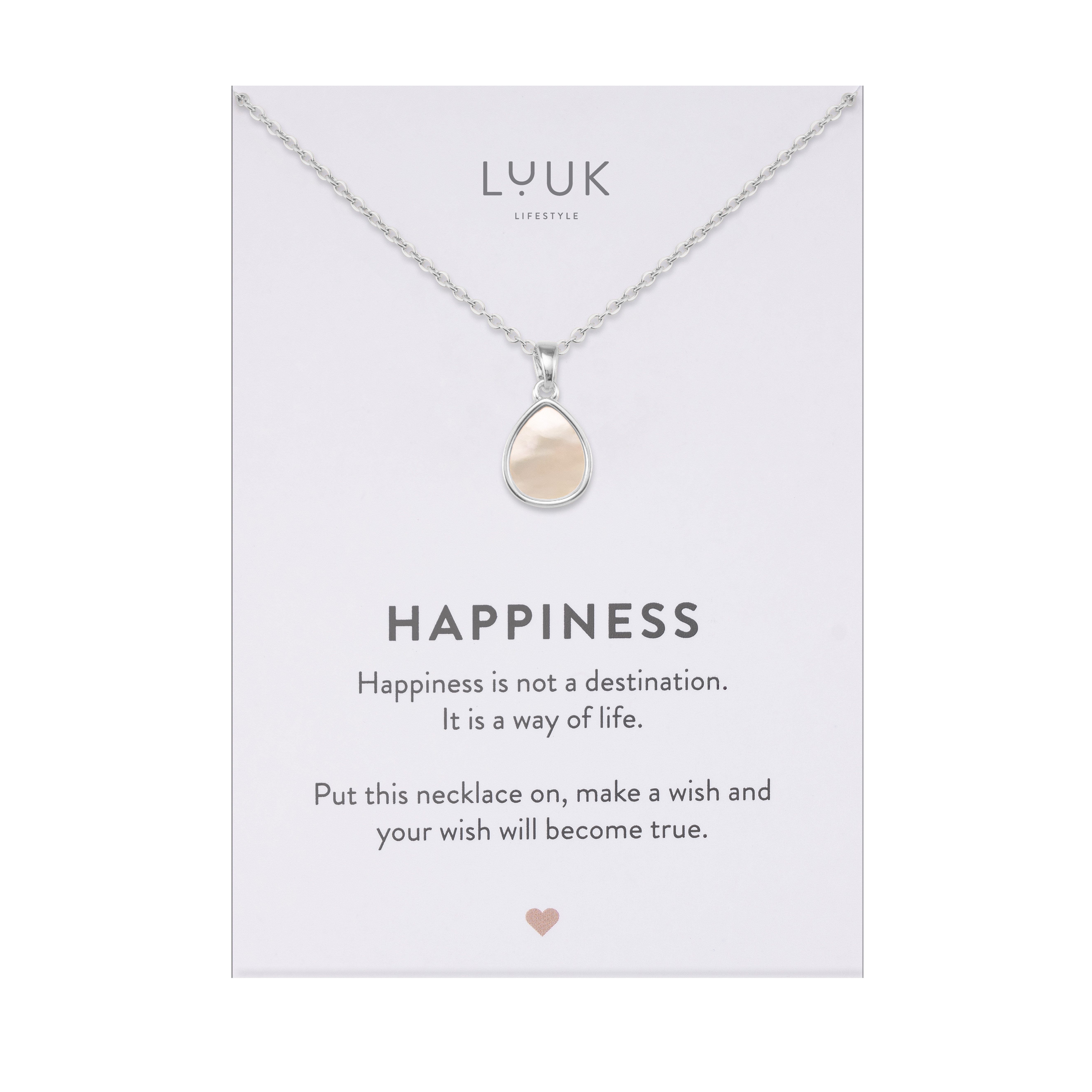 LUUK LIFESTYLE Kette mit Anhänger Pearl Tropfen, in elegantem & schickem Design, hochwertiger Edelstahl