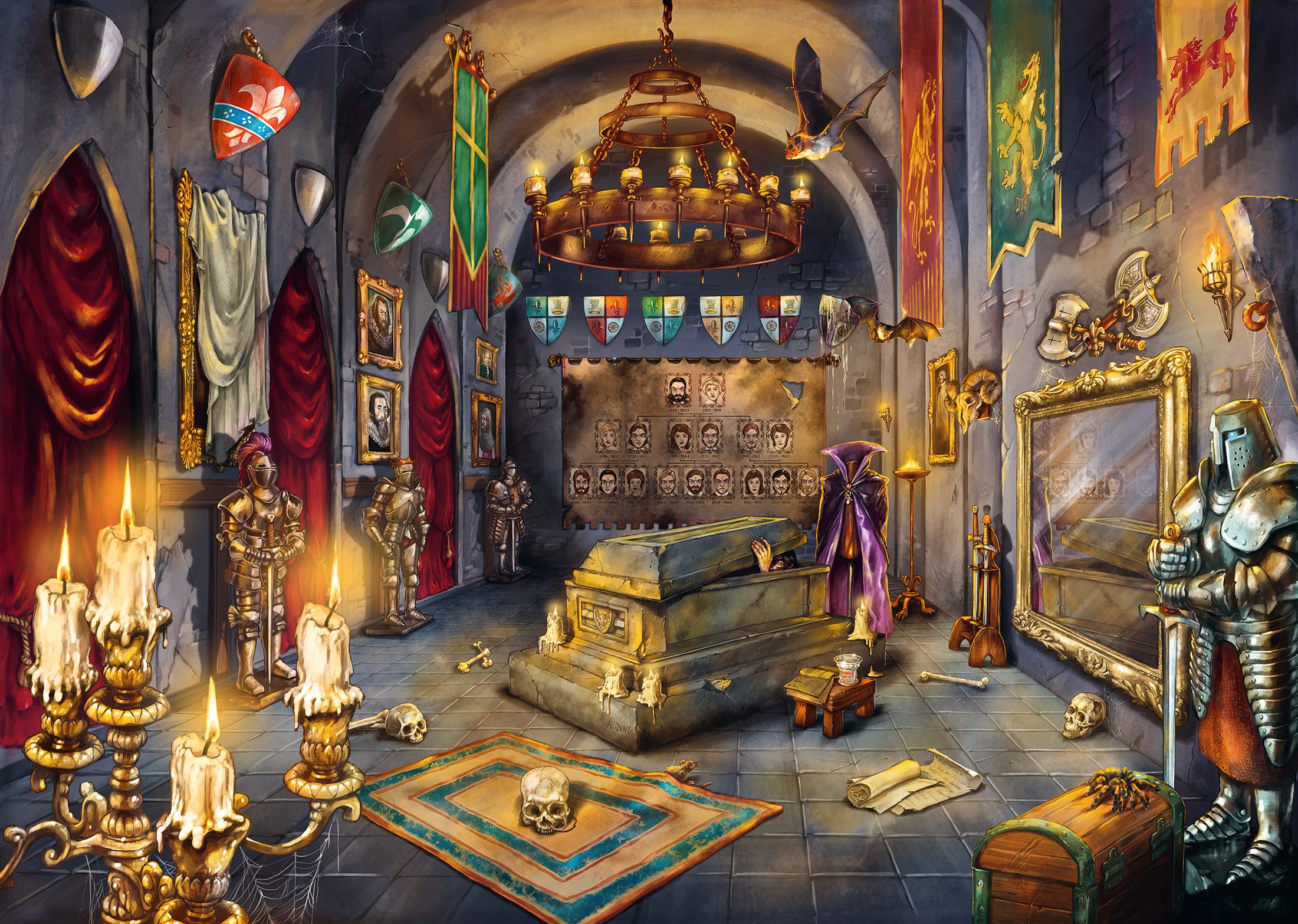 Ravensburger Puzzle Das Schloss des Vampirs, 1000 Puzzleteile, Made in Germ günstig online kaufen