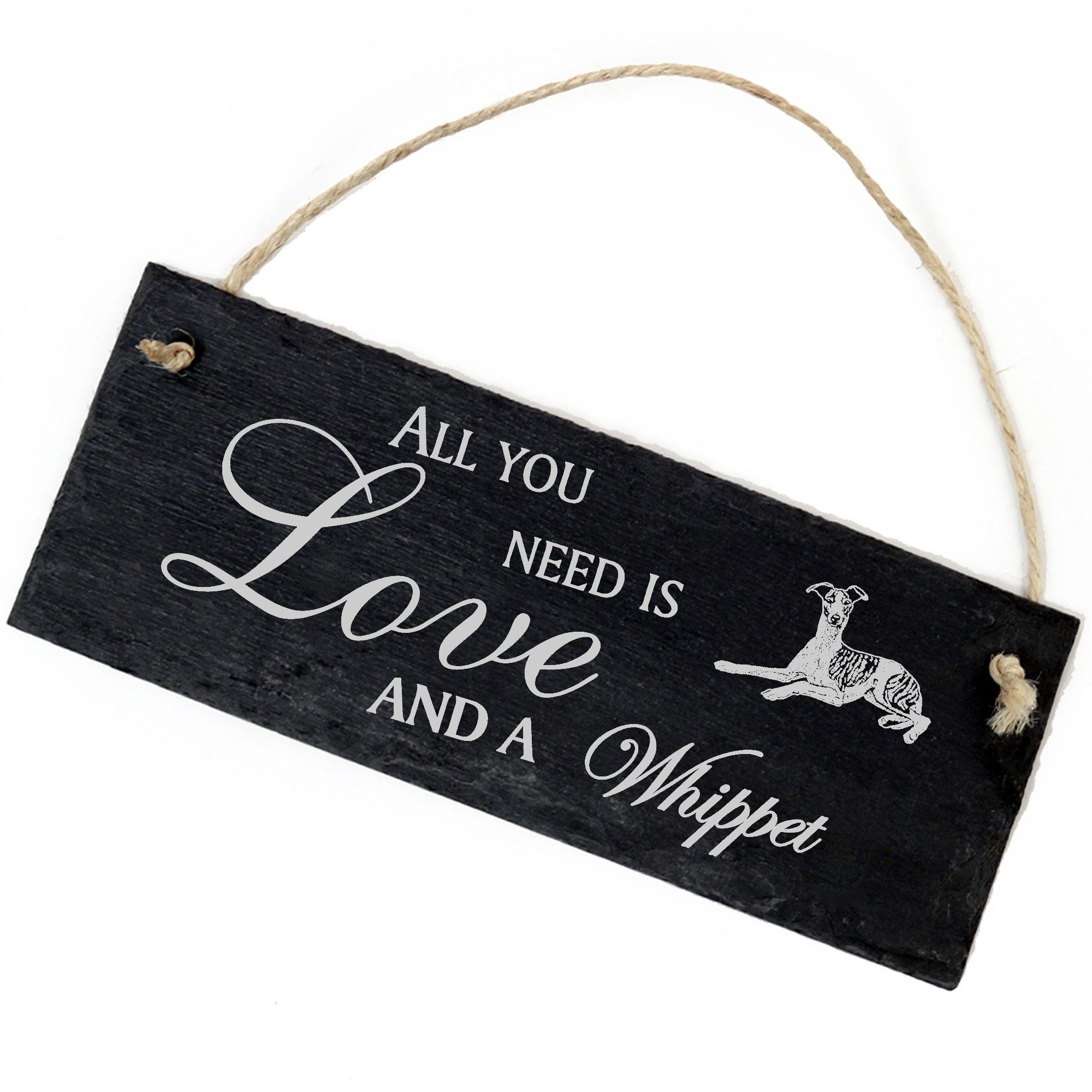 Dekolando Hängedekoration Whippet 22x8cm All you need is Love and a Whippet