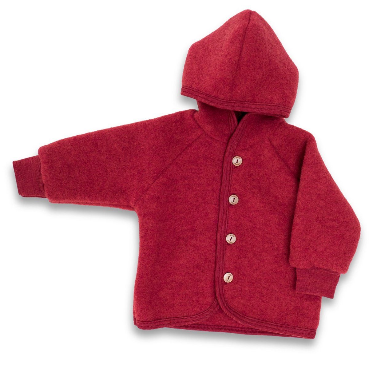 Engel Naturkleidung Walkjacke (1-St) Baby Fleece Jacke mit Kapuze aus Bio Schurwolle