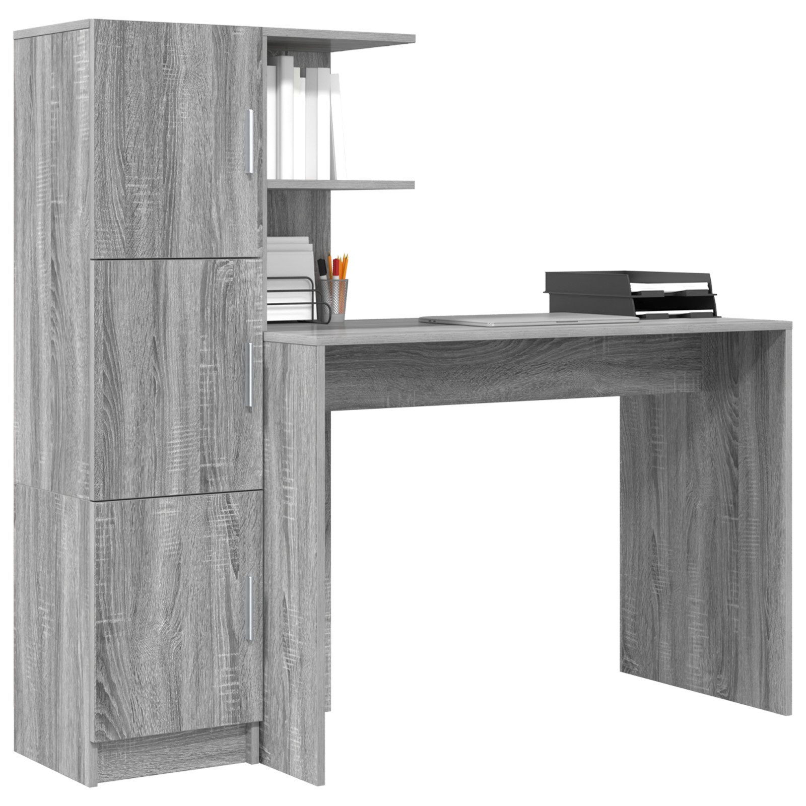 vidaXL Sideboard Schreibtisch mit Stauraum grau günstig online kaufen