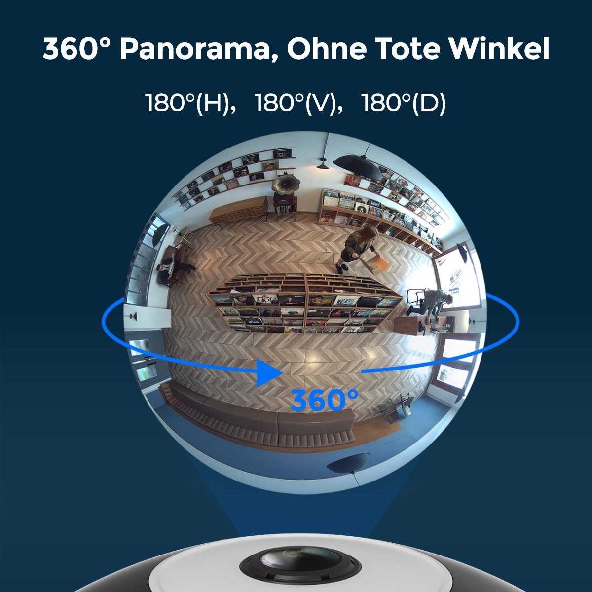 Reolink Überwachungskamera 6MP 360° Panorama WLAN Fisheye-Kamera (Innenbereich, Bewegungserkennung,Personenerkennung,2-Wege-Audio)
