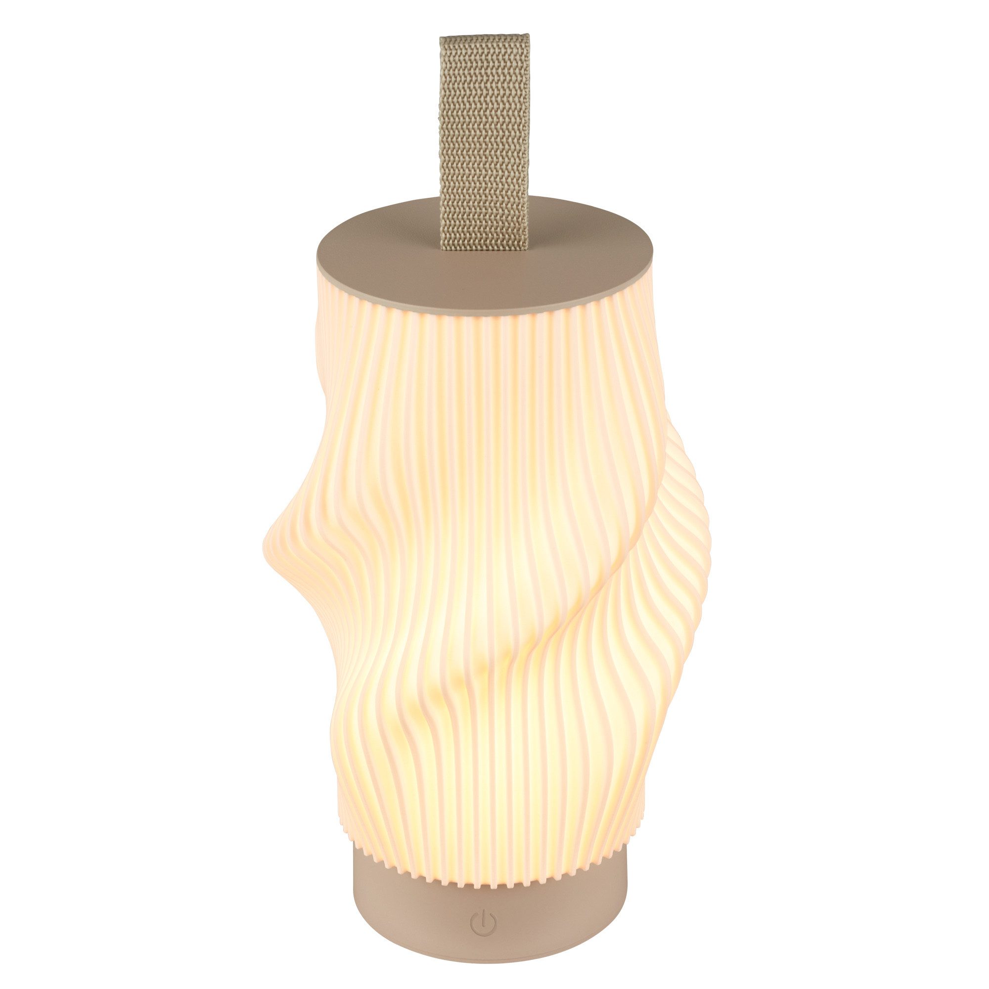 Briloner Leuchten LED Tischleuchte Design 3D-Druck Tischlampe kabellos Akku USB-C Touch dimmbar, LED wechselbar, 2700K, Akku tauschbar, Indoor/Outdoor, Wohnzimmer, Balkon