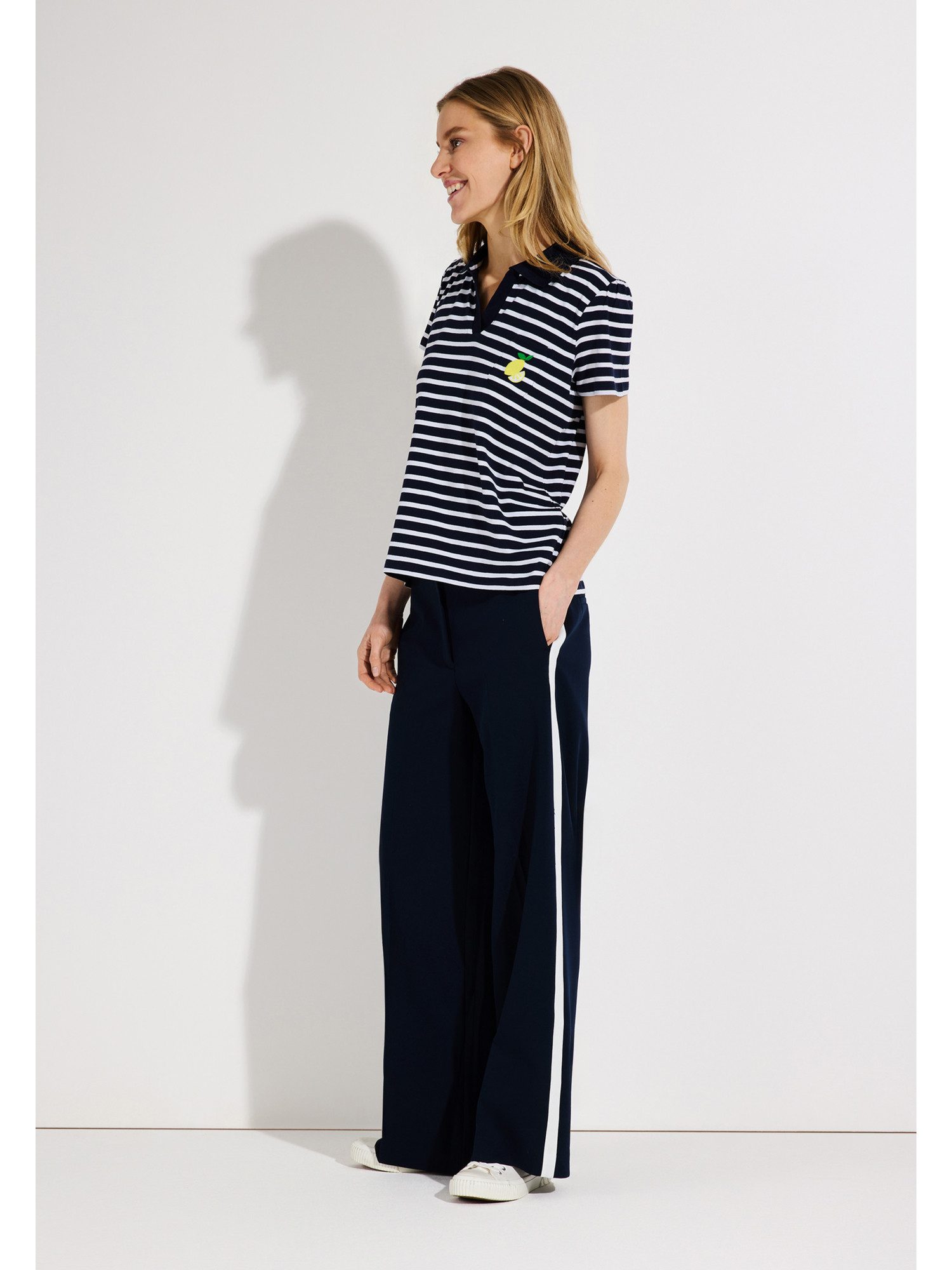 MORE&MORE Kurzarmshirt sportives Kurzarm- Poloshirt, gestreift