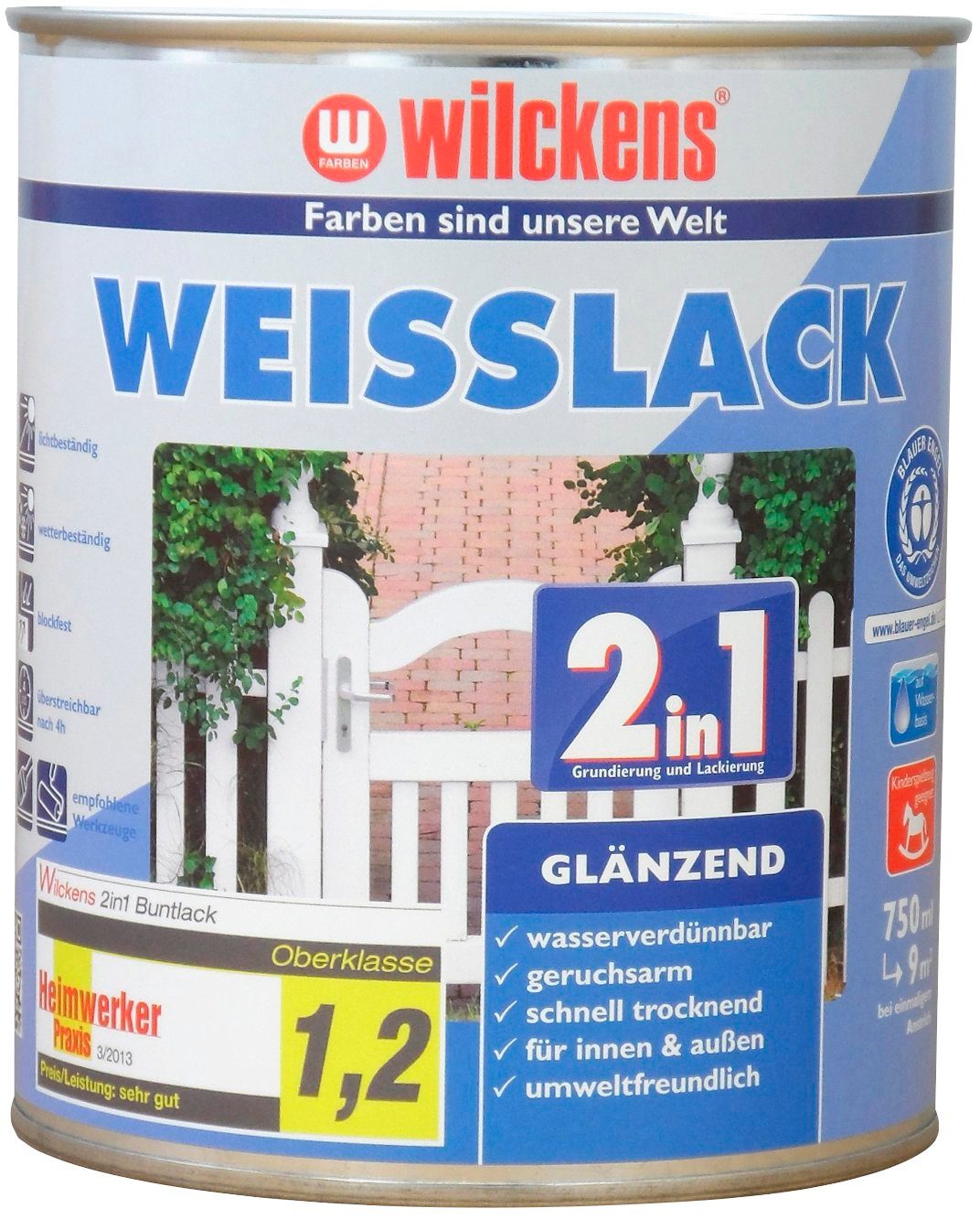 Wilckens Farben Weißlack 2in1 glänzend, geeignet für Kinderspielzeug