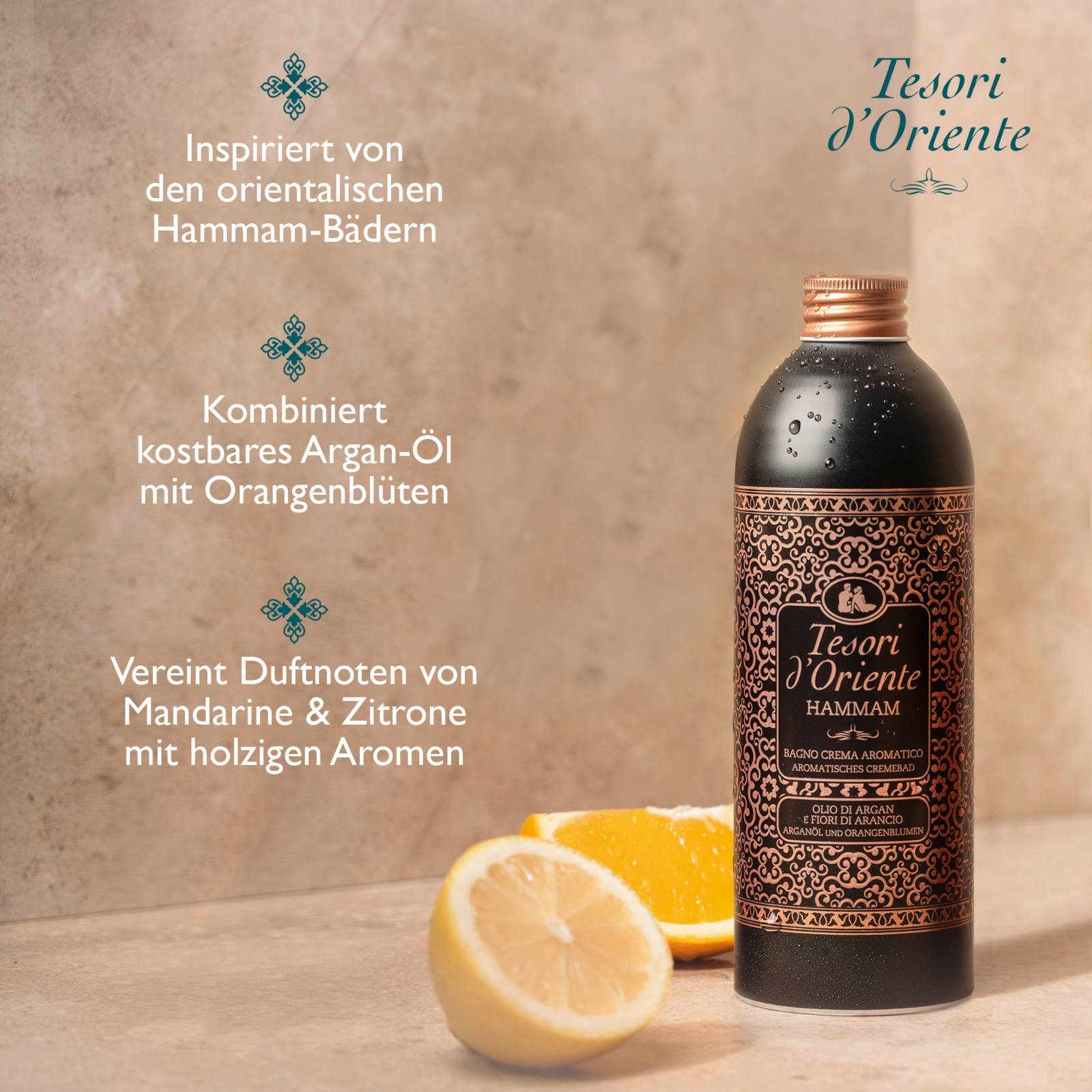 Wellness Cremebad BADESET d´Oriente 2-tlg. Set, Hammam Cremedusche und Ritual Pflege-Geschenkset Tesori