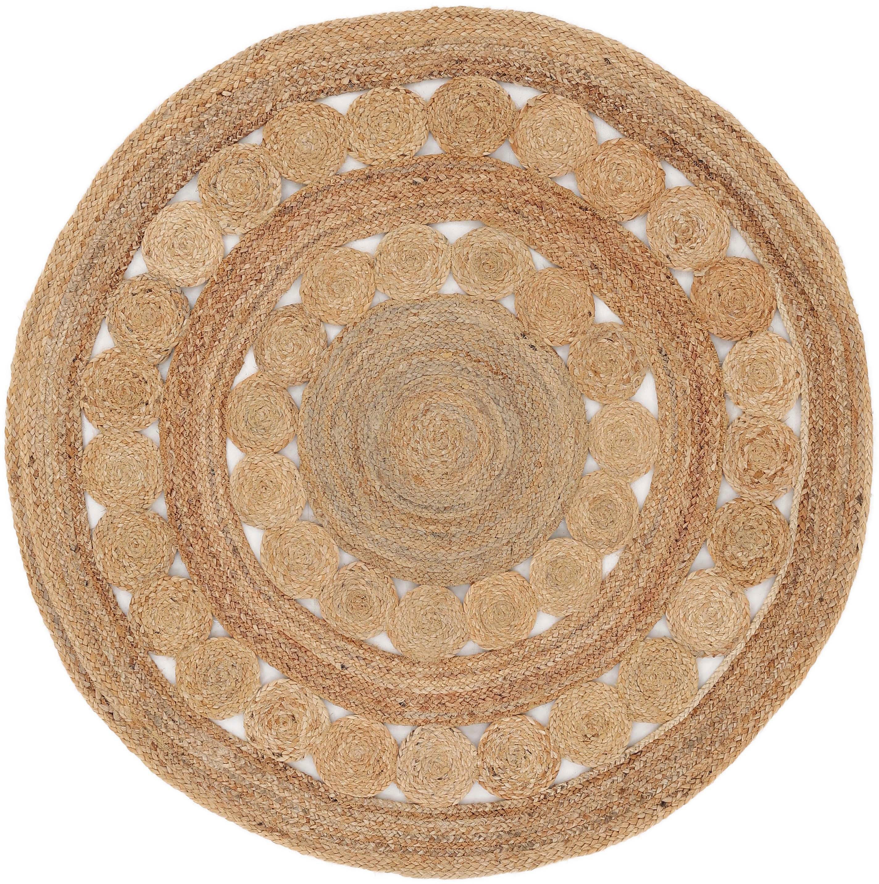Teppich Juteteppich Dana, carpetfine, rund, Höhe: 5 mm