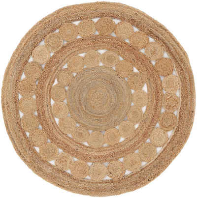 Teppich Juteteppich Dana, carpetfine, rund, Höhe: 5 mm