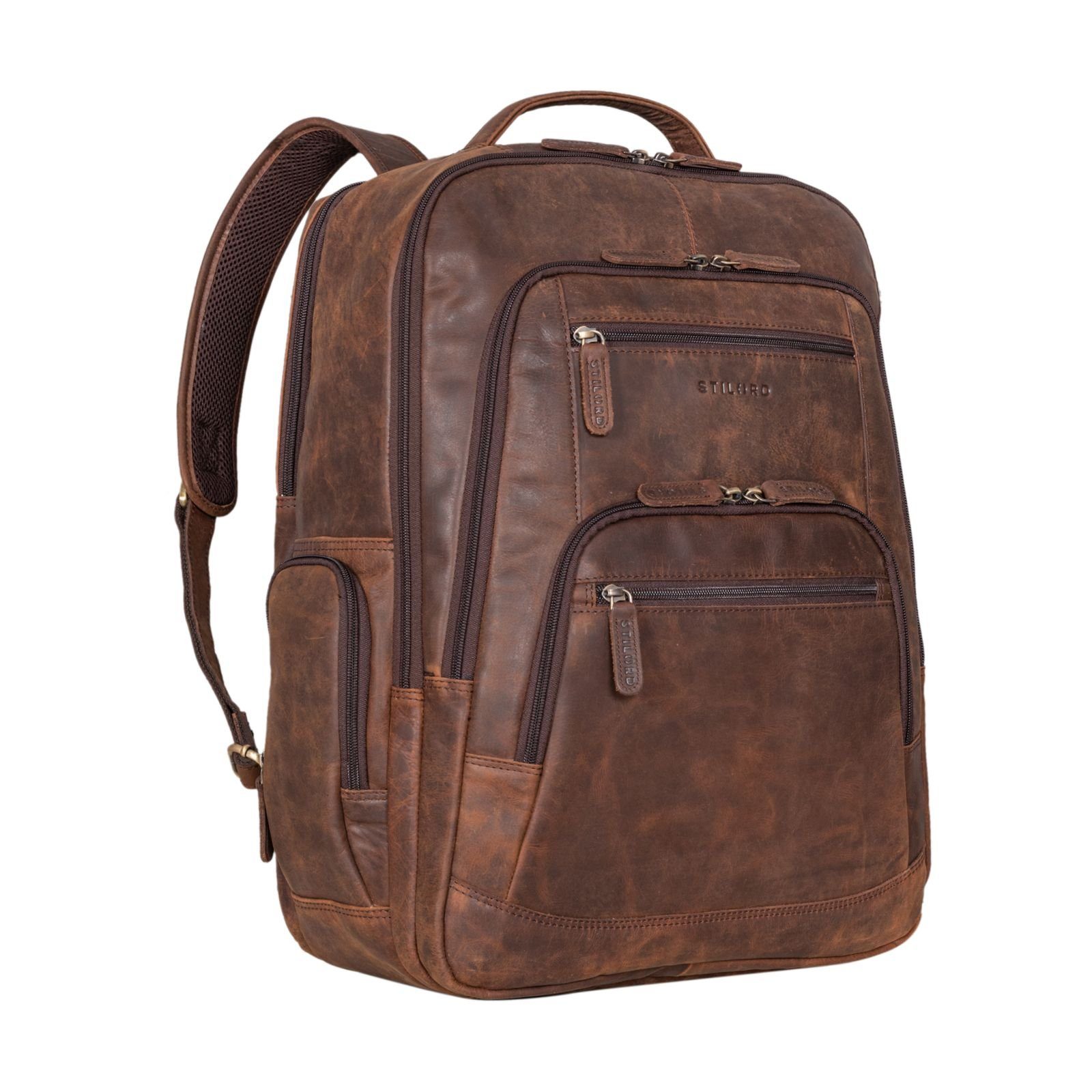 Notebook-Rucksack "Igor" Leder Rucksack mit Laptop-Fach 18 Zoll Groß Damen und Herren