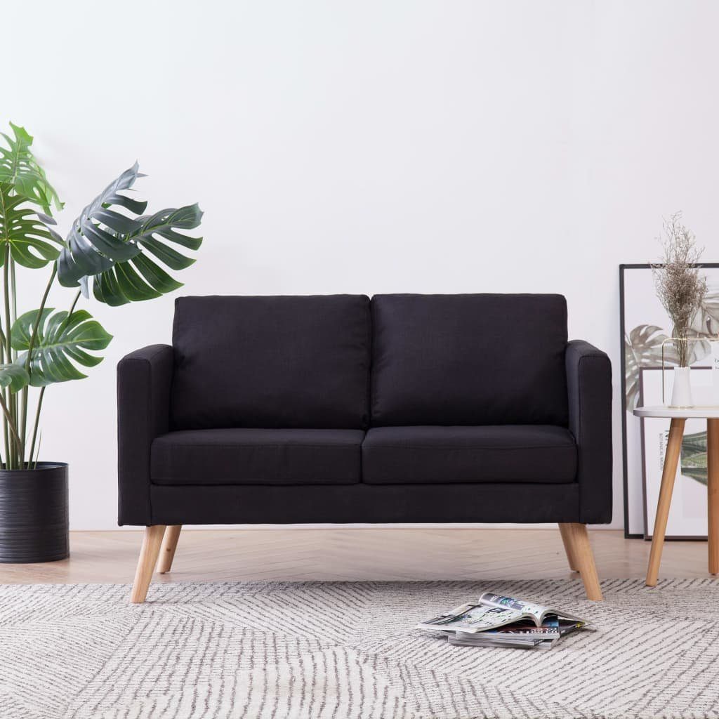 furnicato 2-Sitzer Schwarz Stoff 2-Sitzer-Sofa