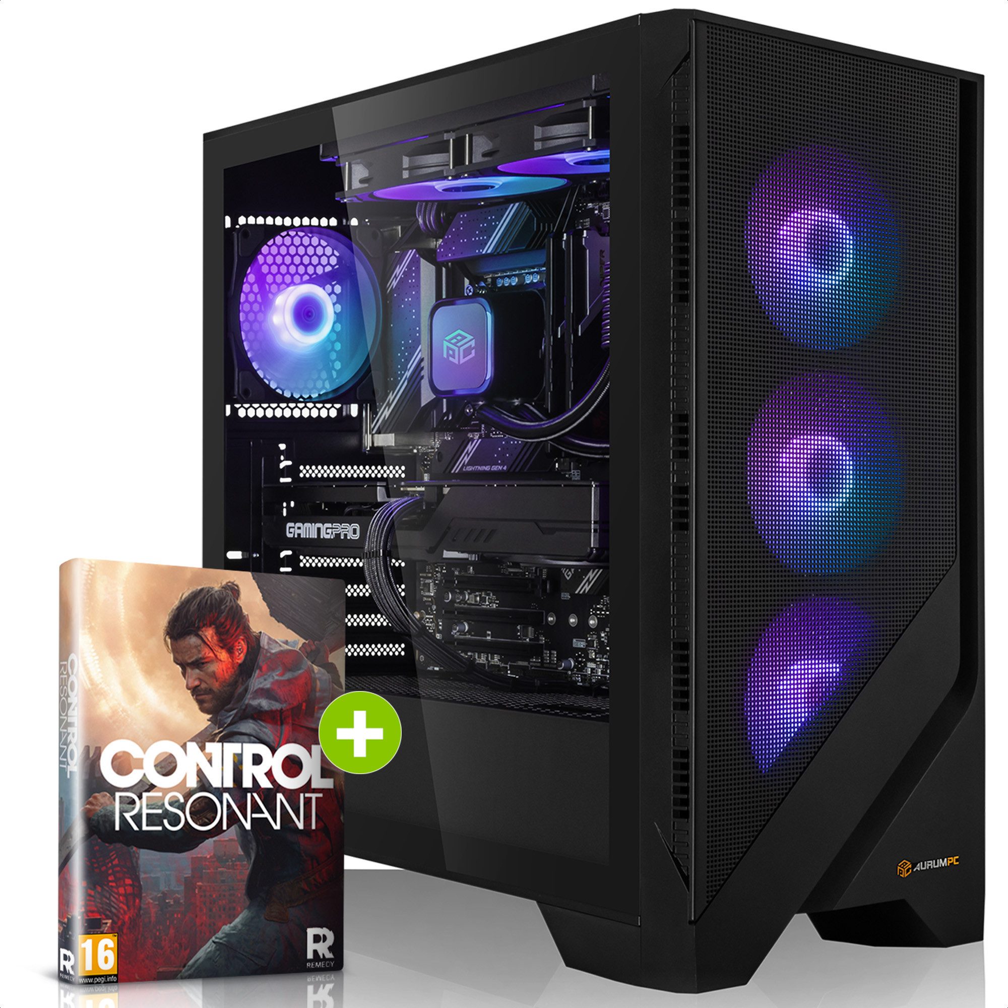 AurumPC R7 9800X3D mit RTX5080 16GB und 32GB DDR5 RAM Gaming-PC (AMD Ryzen 7 9800X3D, GeForce RTX 5080, 32 GB RAM, 1000 GB SSD, Wasserkühlung, Windows 11, WLAN)