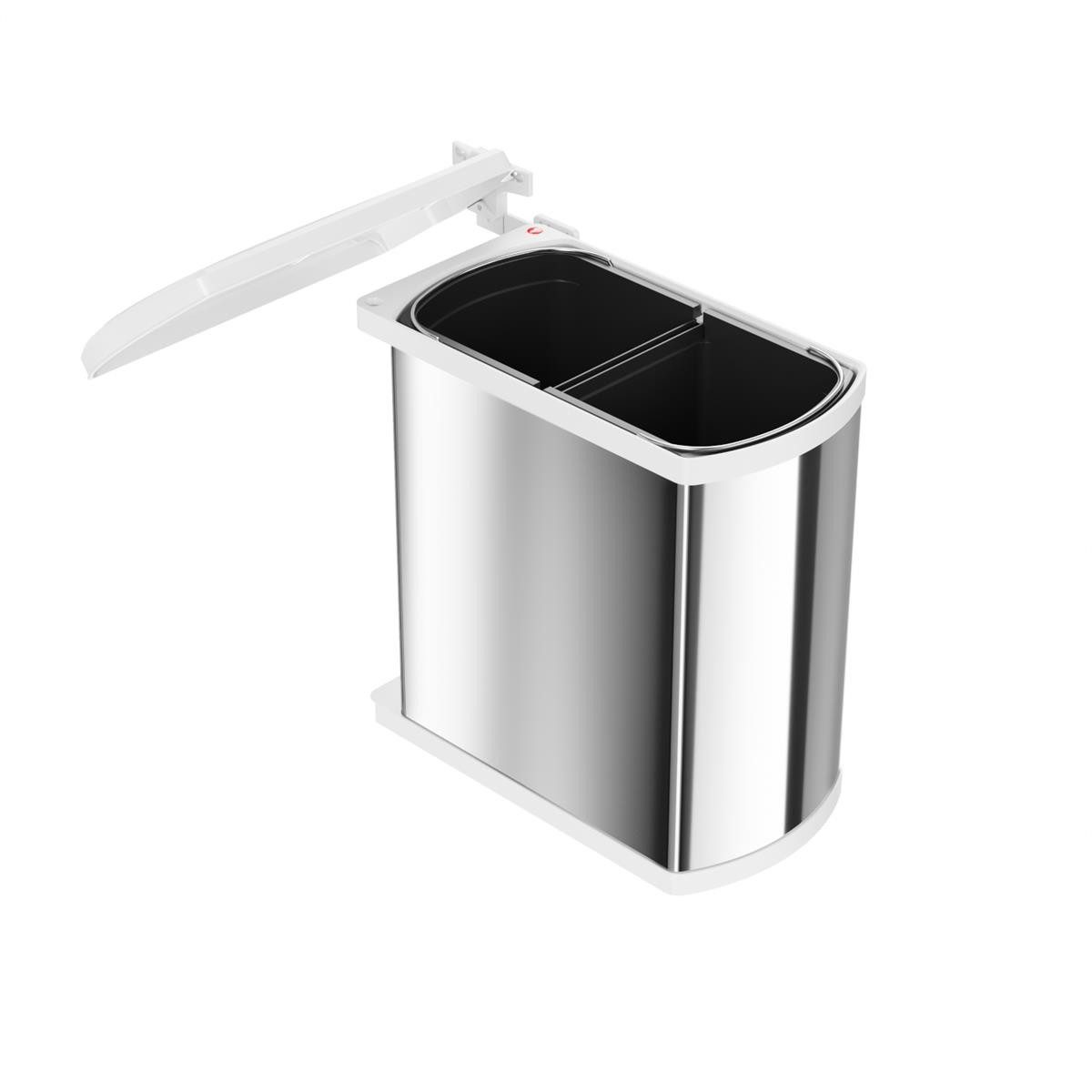 Hailo Einbaumülleimer Hailo Abfallsammler 3416901 Mülleimer Edelstahl Weiß, Hailo Abfallsammler 3416901 MF Swing ws Duo 16 Liter Edelstahl weiß
