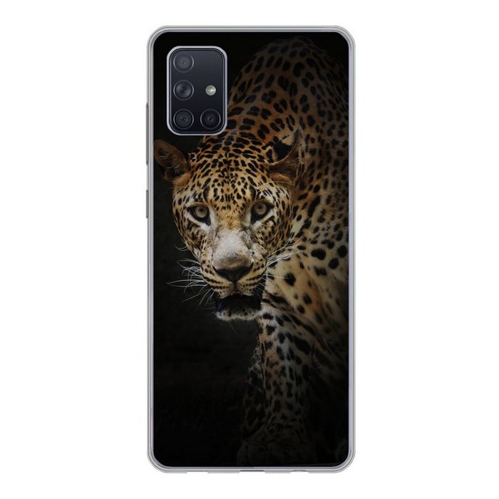 MuchoWow Handyhülle Leopard - Wilde Tiere - Licht Phone Case Handyhülle Samsung Galaxy A71 Silikon Schutzhülle