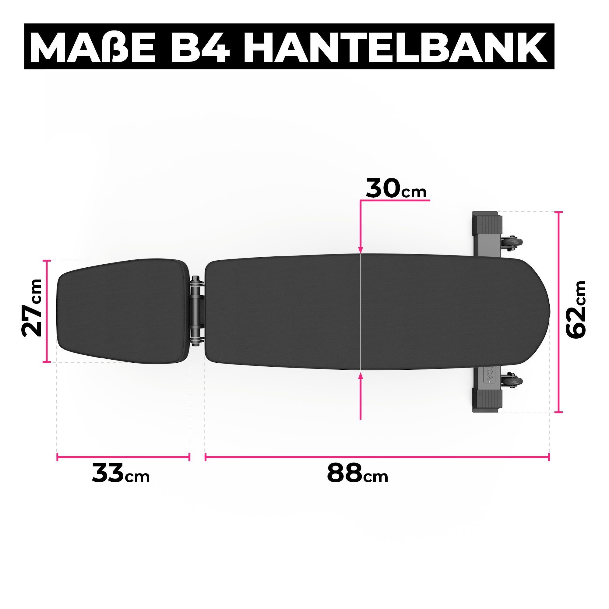 450 Verstellbare kg Hantelbank Hantelbank, Bis belastbar, schwer 30 ATLETICA B4 kg