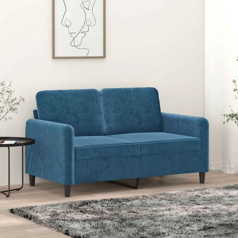 vidaXL Sofa 2-Sitzer-Sofa Blau 120 cm Samt