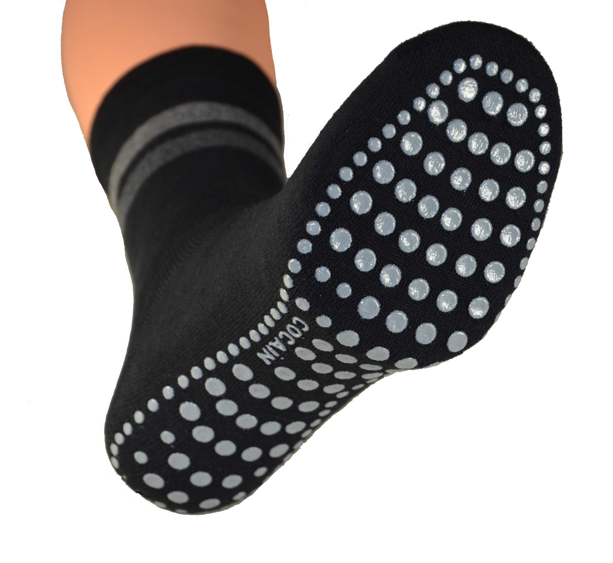 Cocain underwear ABS-Socken 2 Paar warm ABS Stopper Noppen Socken Anti Rutsch Socken Damen Herren (2-Paar) gummierte Noppen – Bild 4 von 5