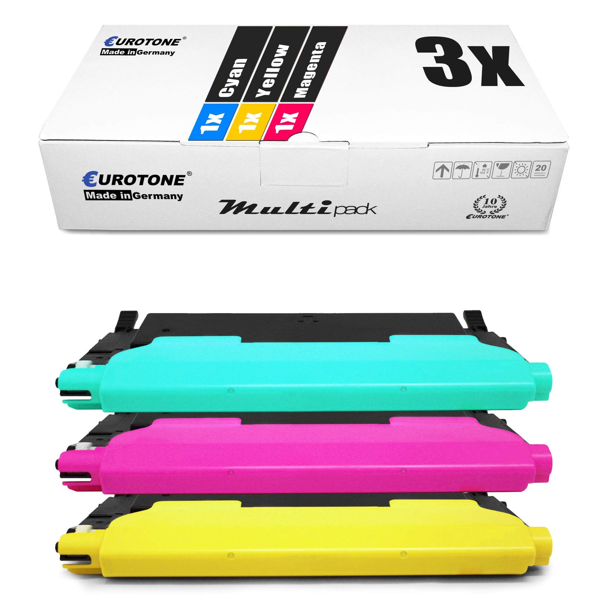 Eurotone Tonerkartusche CLT-C4072S, CLT-M4072S, CLT-Y4072S, CLT-Y4072, (Multipack, 3-St., 3-teiliges Set), Kompatibel, sofort einsatzbereit