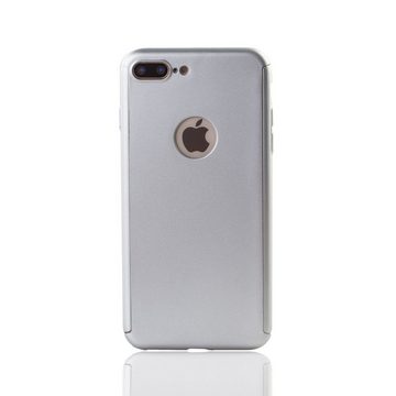 König Design Handyhülle Apple iPhone 8 Plus, Apple iPhone 8 Plus Handyhülle 360 Grad Schutz Full Cover Silber