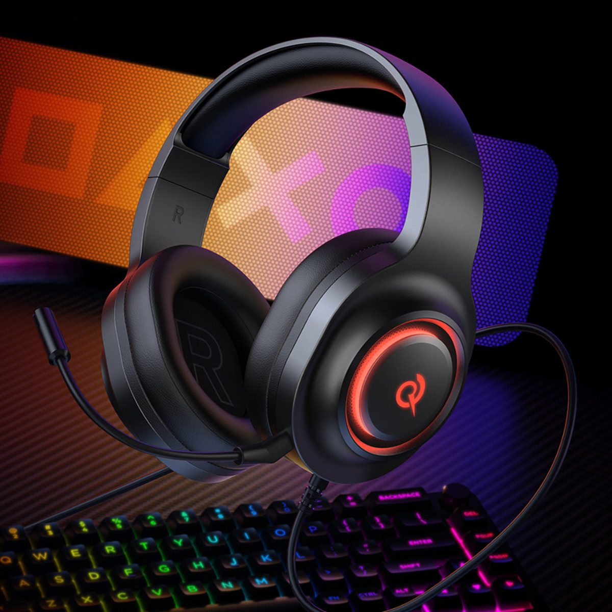 QCY H4GM Gaming-Headset (Gaming Headset mit virtuellem 7.1 Surround Sound)