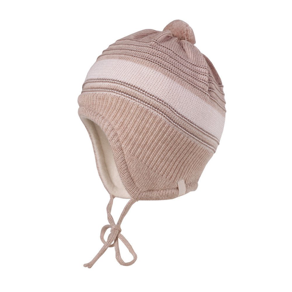 MAXIMO Strickmütze BABY-Mütze, Ringel, Struktur ausgenäht, Jerseyfutter (1-St)