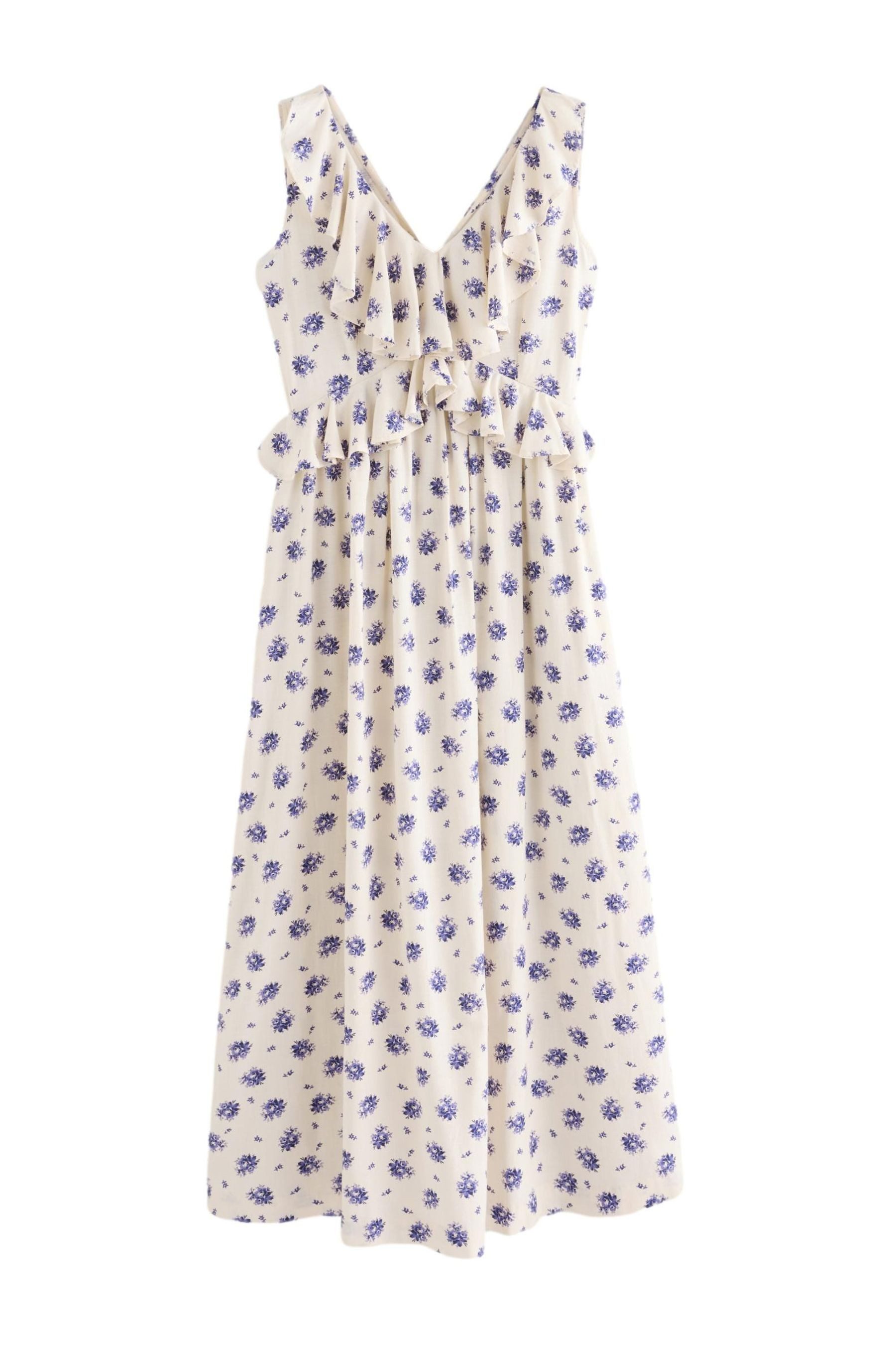 LAURA ASHLEY Midikleid Laura Ashley ärmelloses, gerüschtes Midikleid (1-tlg)
