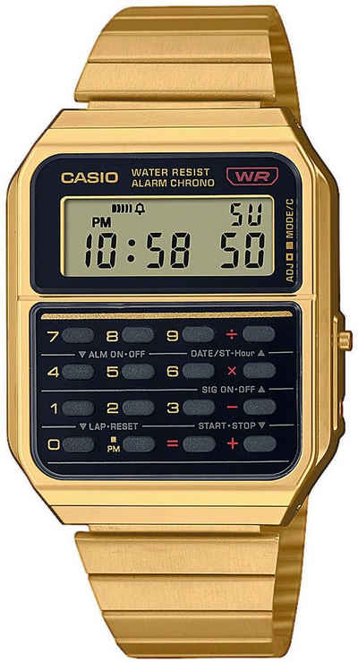 CASIO VINTAGE Chronograph CA-500WEG-1AEF, Quarzuhr, Armbanduhr, Retro, Taschenrechner, digital, Damen, Herren